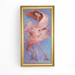 Vintage Dancing Flamingo Painting by Dan Poole