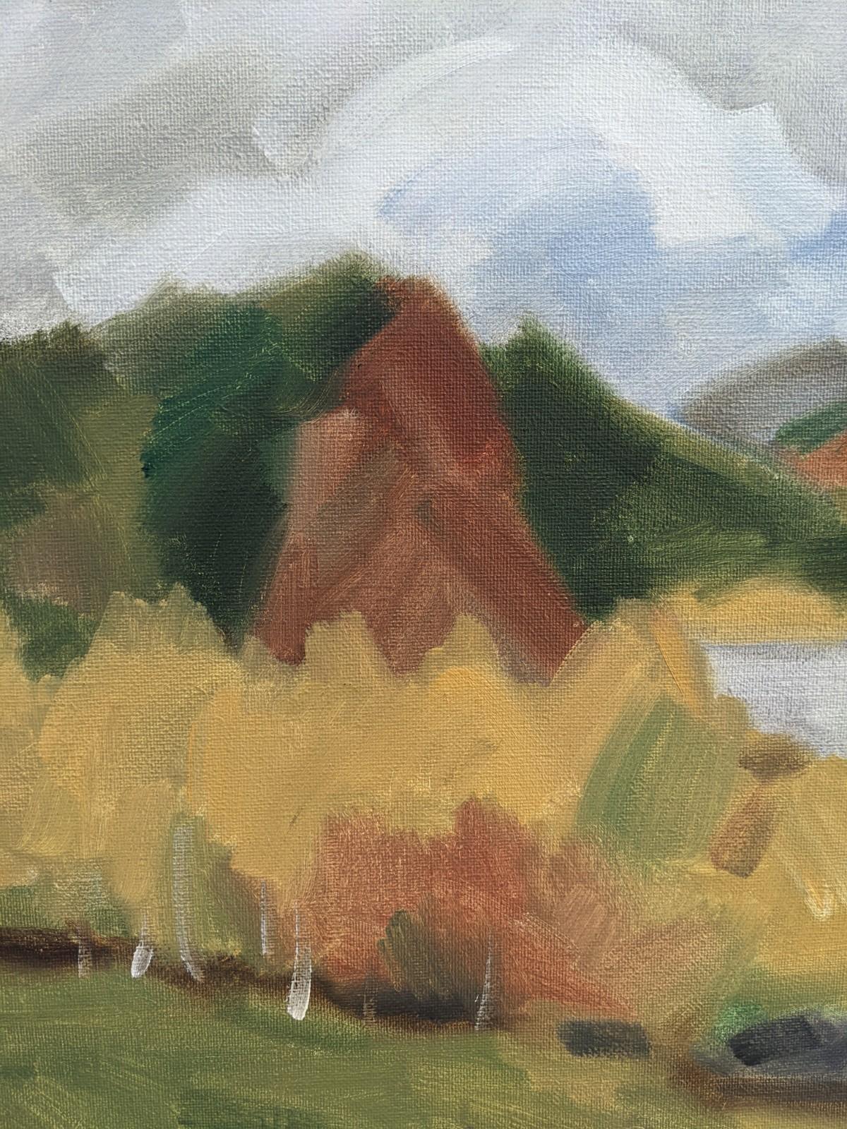 Vintage Expressionist Framed Landscape Oil Painting - Autumn View 1