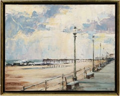 Vintage Framed American Beach Seascape Signed Original Oil Painting