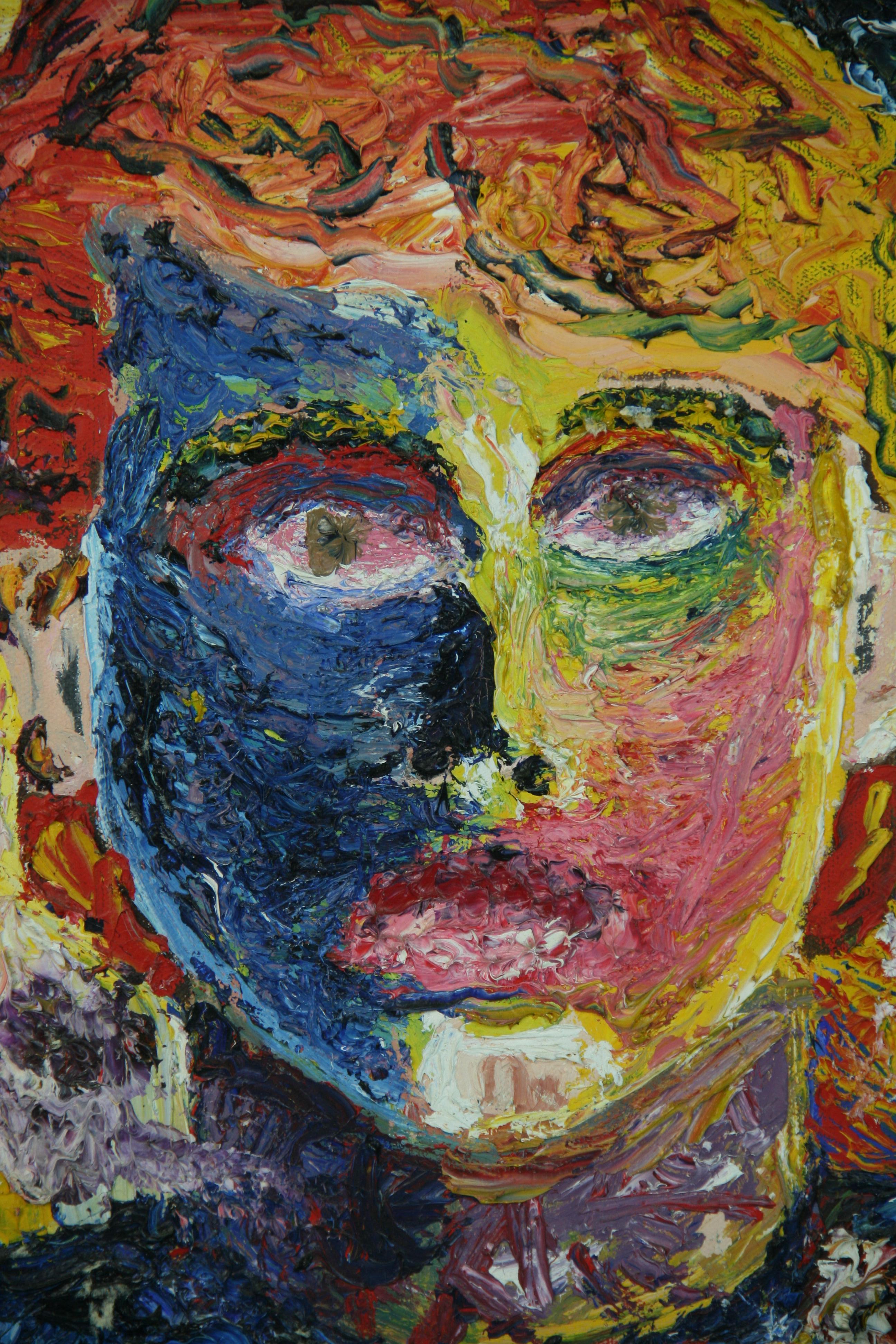 5050 Schwere figurative Ölmalerei mit Impasto
Eingefasst in einen handgeschnitzten Holzrahmen aus dem 19.
Bildgröße 17,5x 13,5