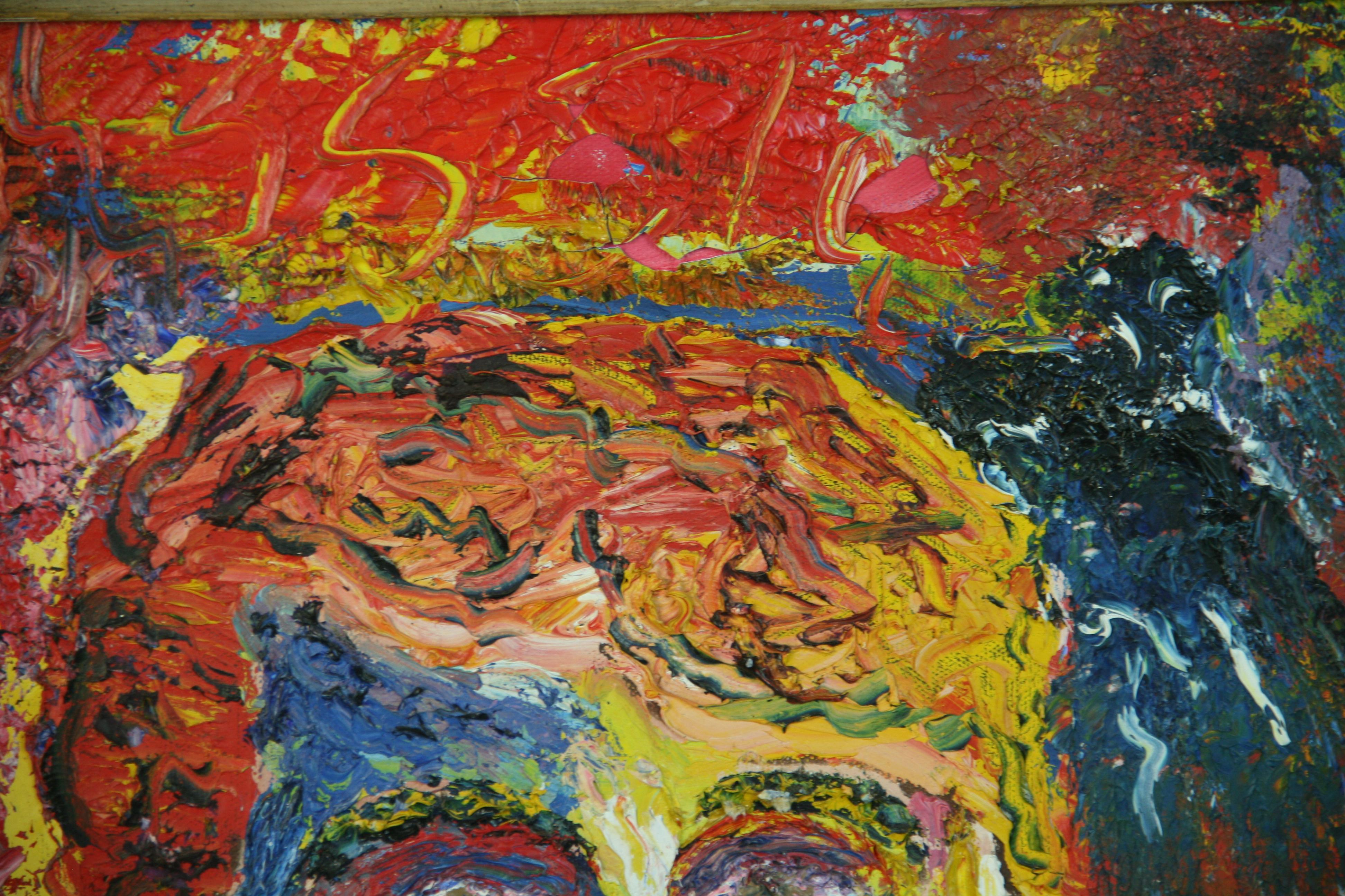 Vintage Französisch Expressionist  Female Impasto, Ölgemälde im Angebot 1