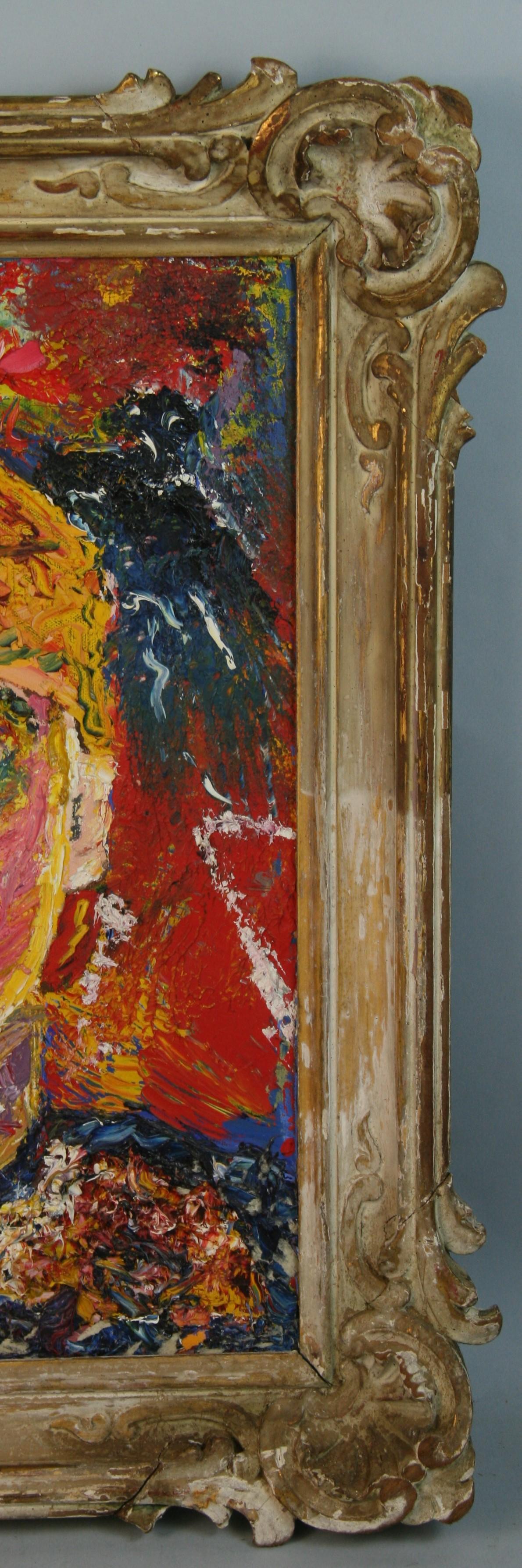 Vintage Französisch Expressionist  Female Impasto, Ölgemälde im Angebot 3
