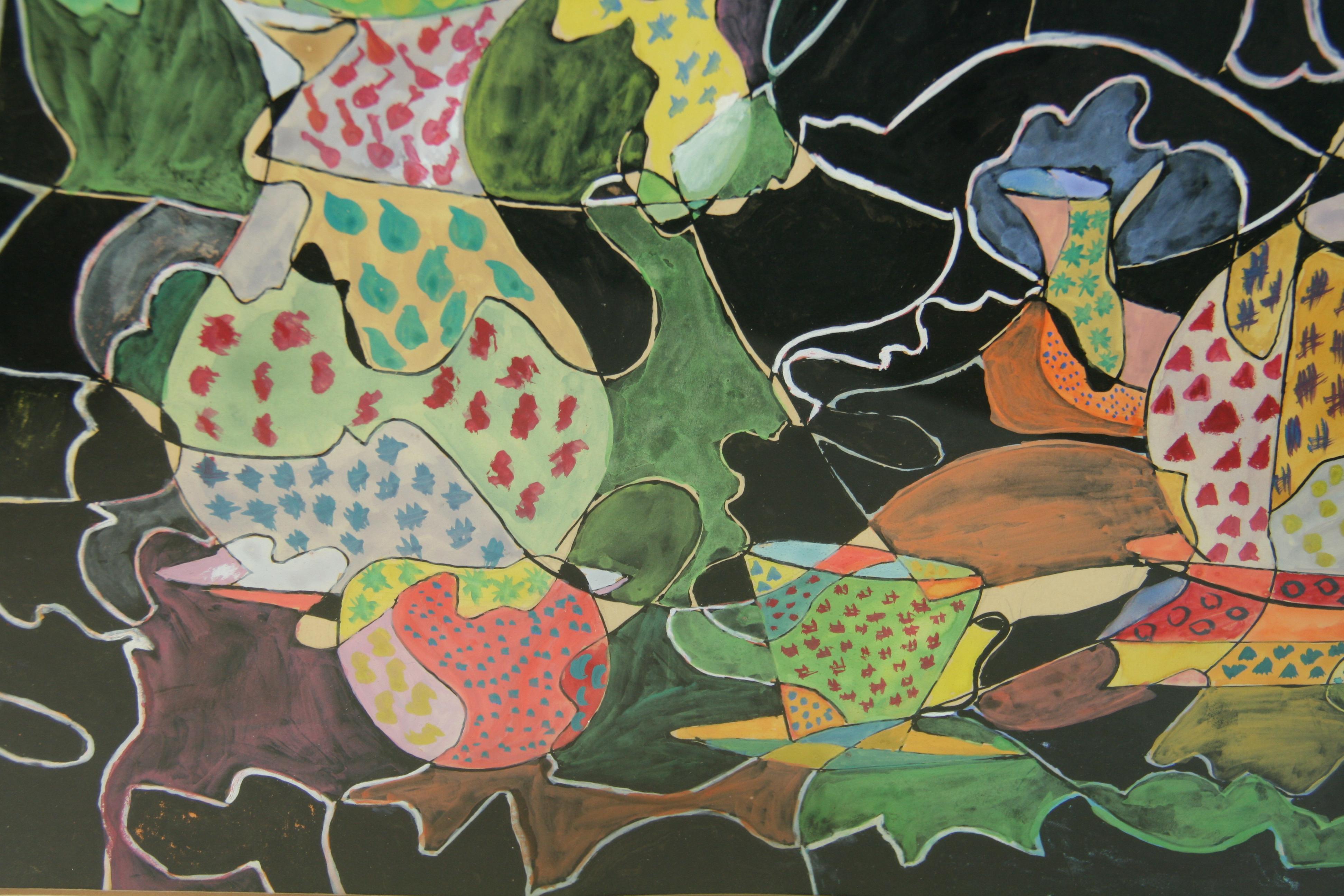 Vintage French Fauvist Fruits and Flowers Table Selling signed M.Colton 65 For Sale 8
