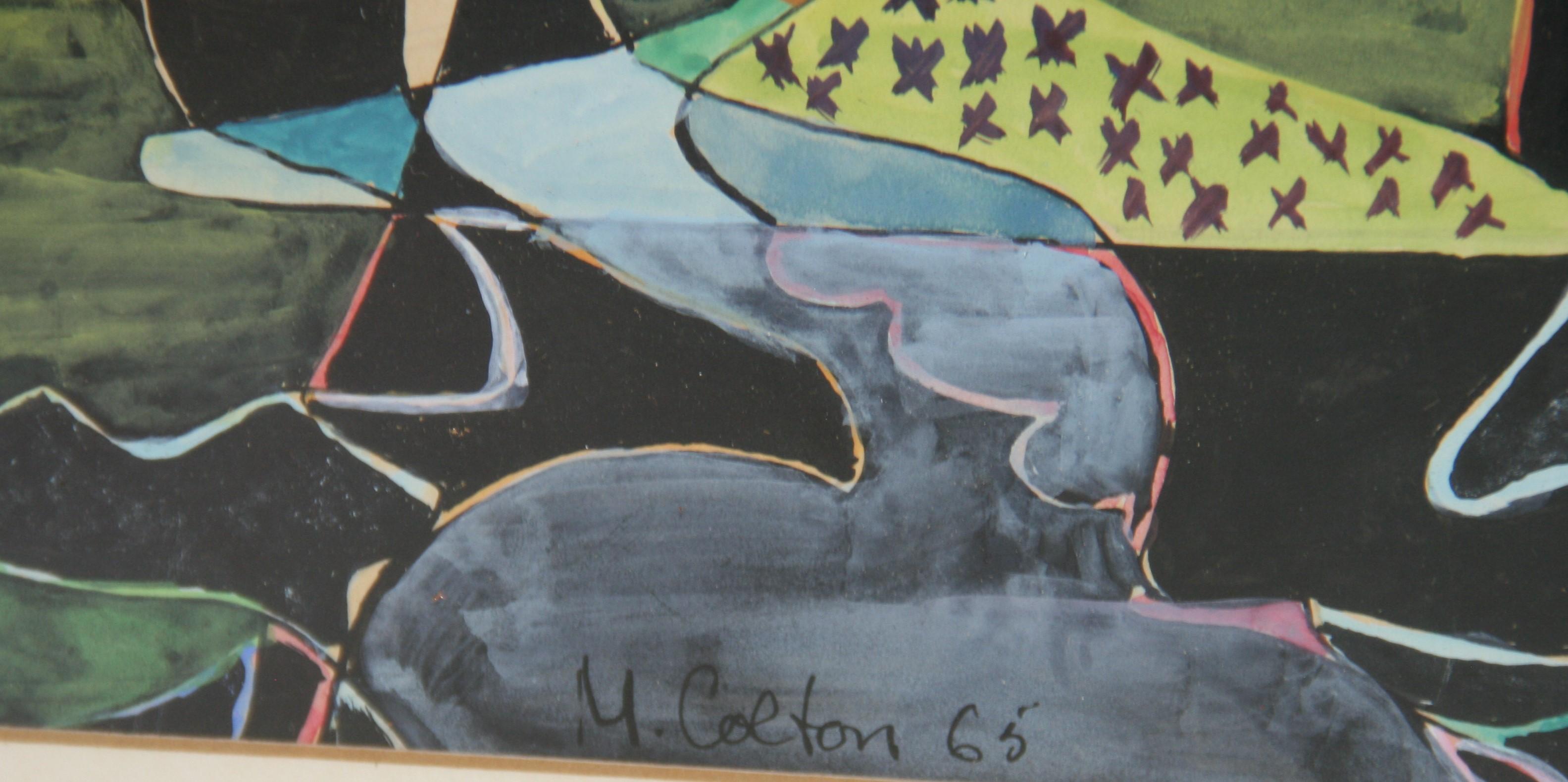 Vintage French Fauvist Fruits and Flowers Table Selling signed M.Colton 65 For Sale 5