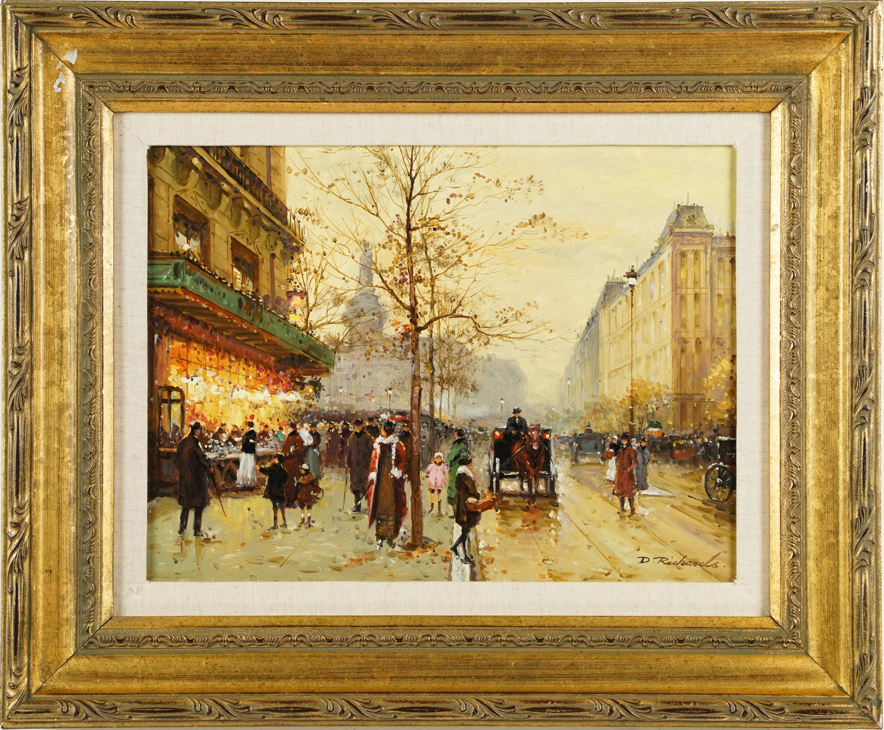 Unknown Figurative Painting - Vintage French Impressionist Paris School Signed Framed Figurative Oil Painting