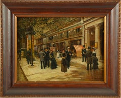 Vintage French Impressionist Signed Paris Street Scene Framed Oil Painting