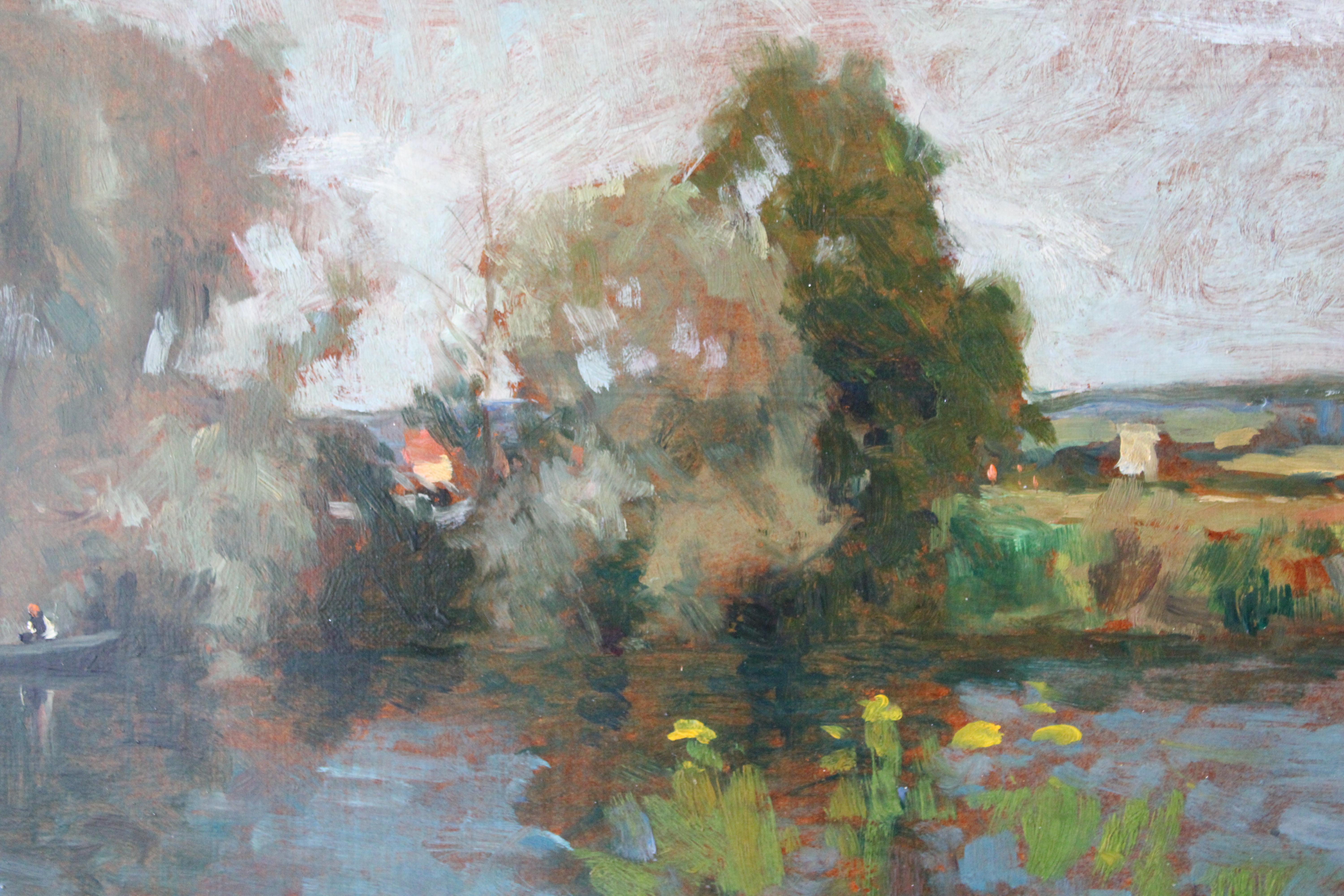 Vintage Französisch Landschaft Ölgemälde, Mitte des Jahrhunderts impressionistischen Ölgemälde (Französische Schule), Painting, von Unknown