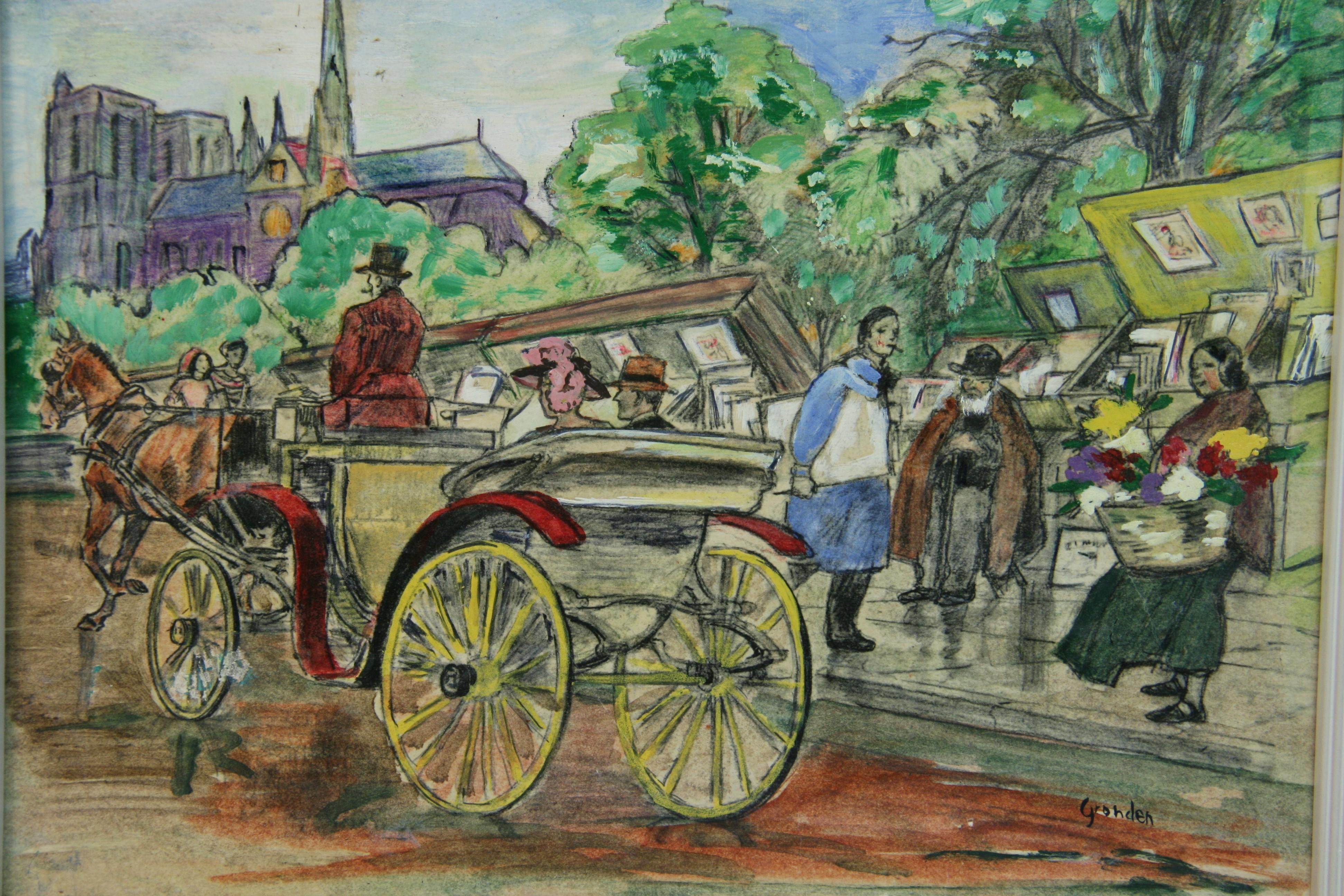 5204 French oil pastel carrige ride
Signed Grohden
Image size 9.5x 12.5