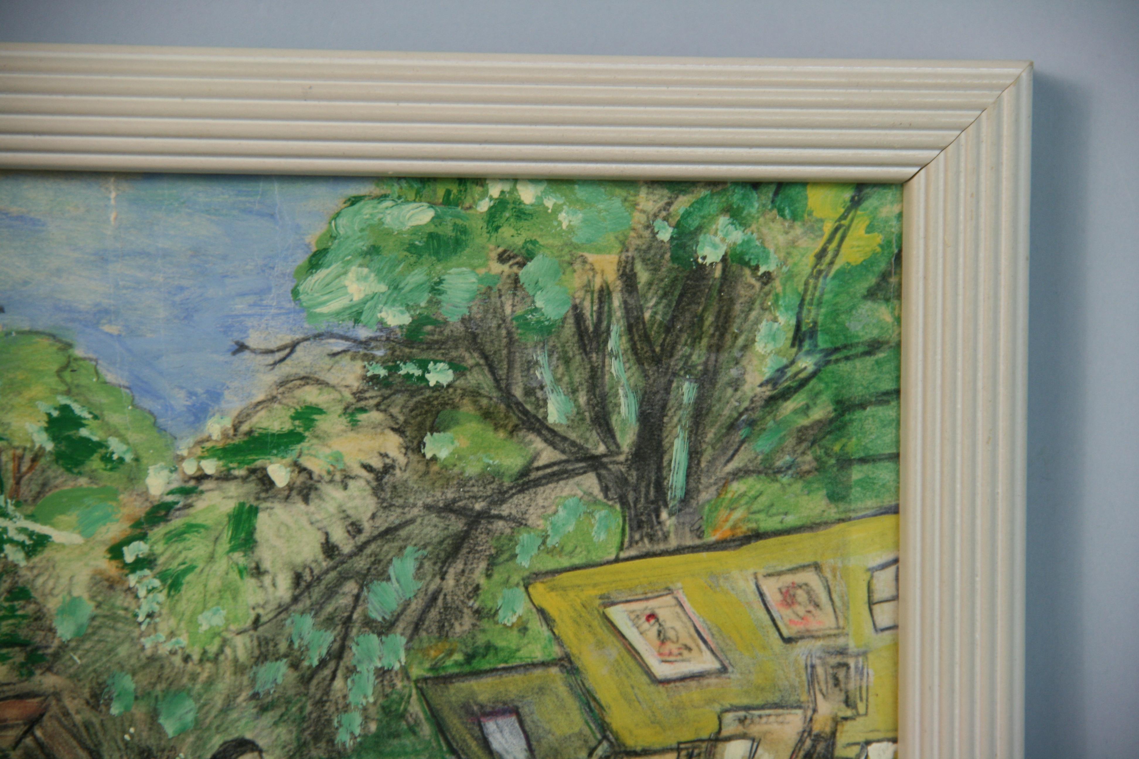 Vintage French Oil Pastel 