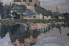 Vintage French Post-Impressionist Landscape Painting, Paris River Seine