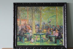 Vintage French post-impressionist oil painting, figurative painting