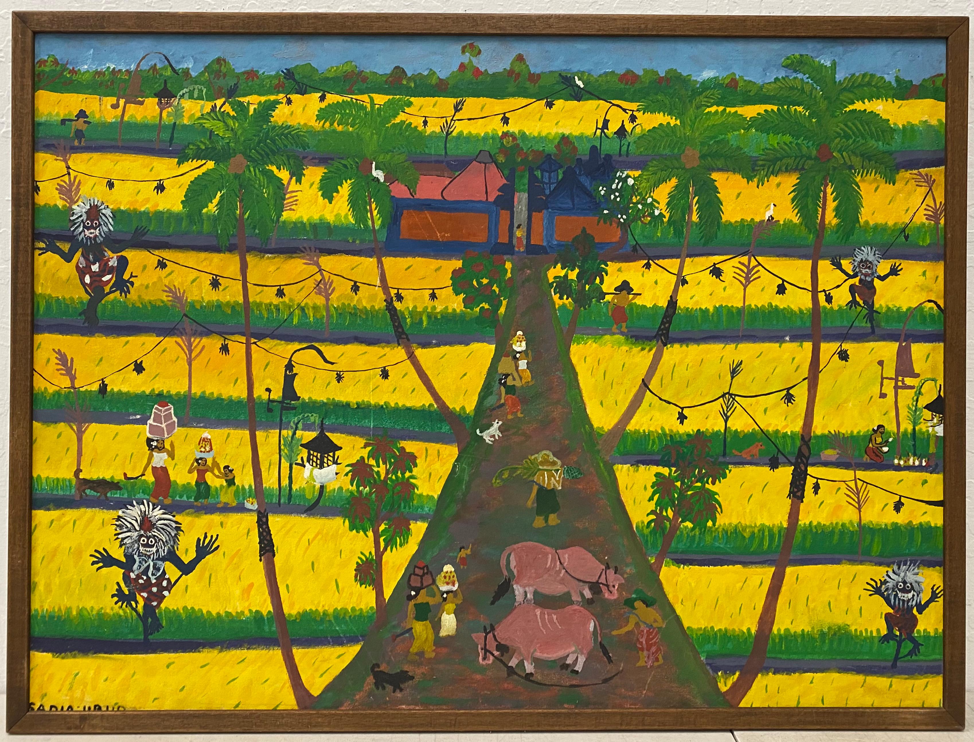 Unknown Landscape Painting - Vintage Haitian Painting c.1960