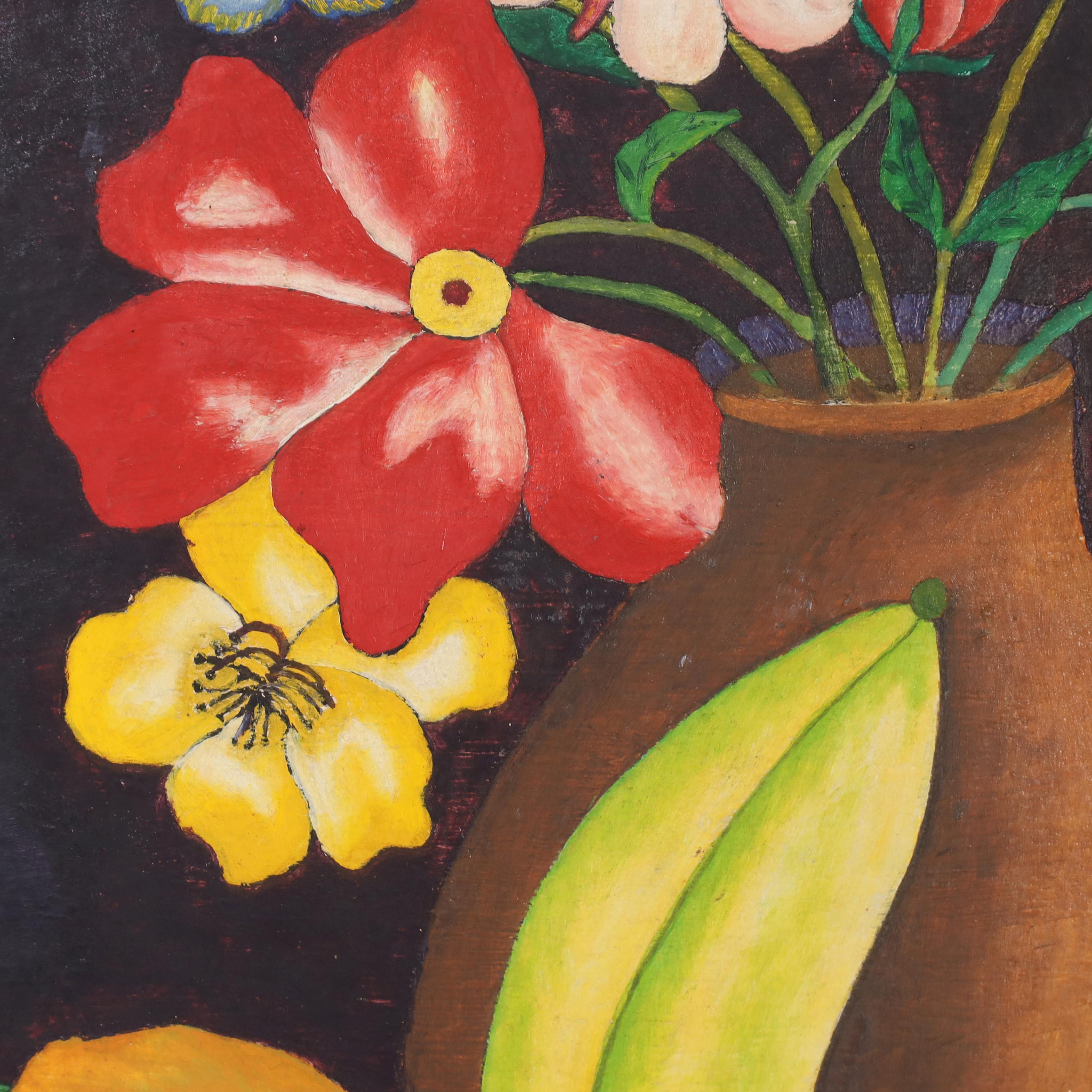 Bodegón haitiano vintage Pintura sobre tabla en venta 1