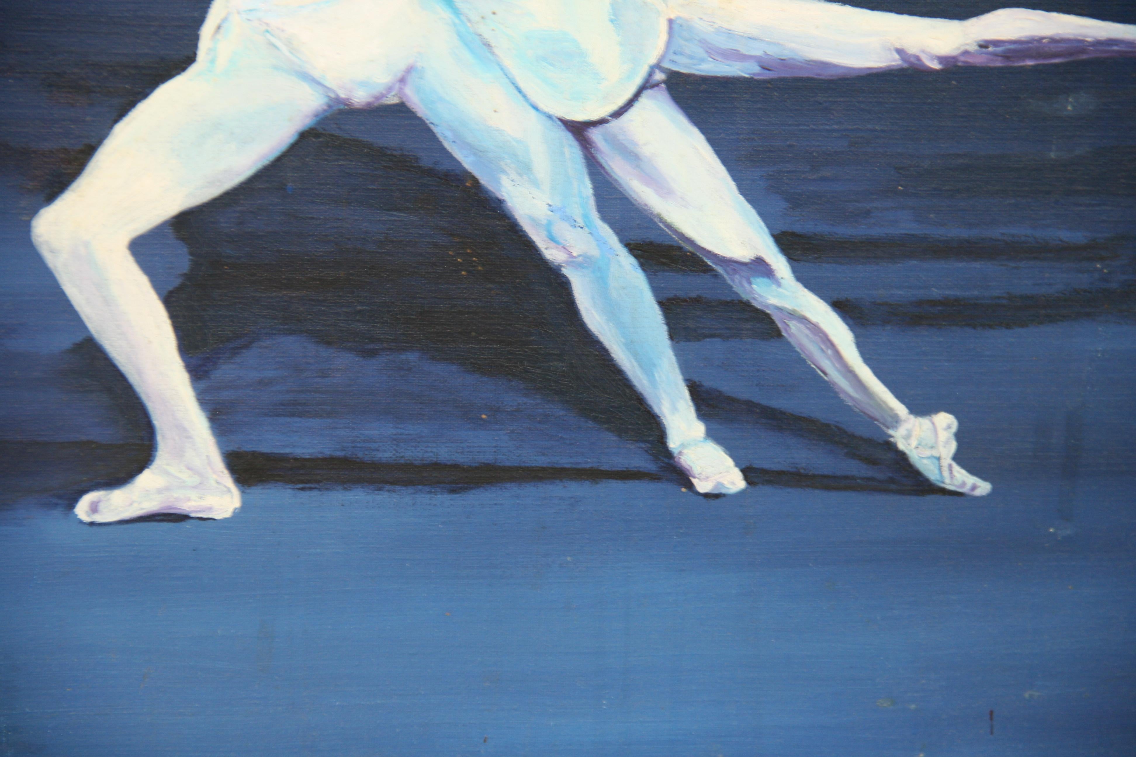 Olio impressionista d'epoca sulla coppia del balletto  su tela in vendita 4