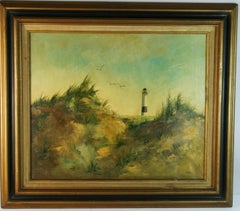 Vintage Impressionist Beach Sand Dunes Seascape