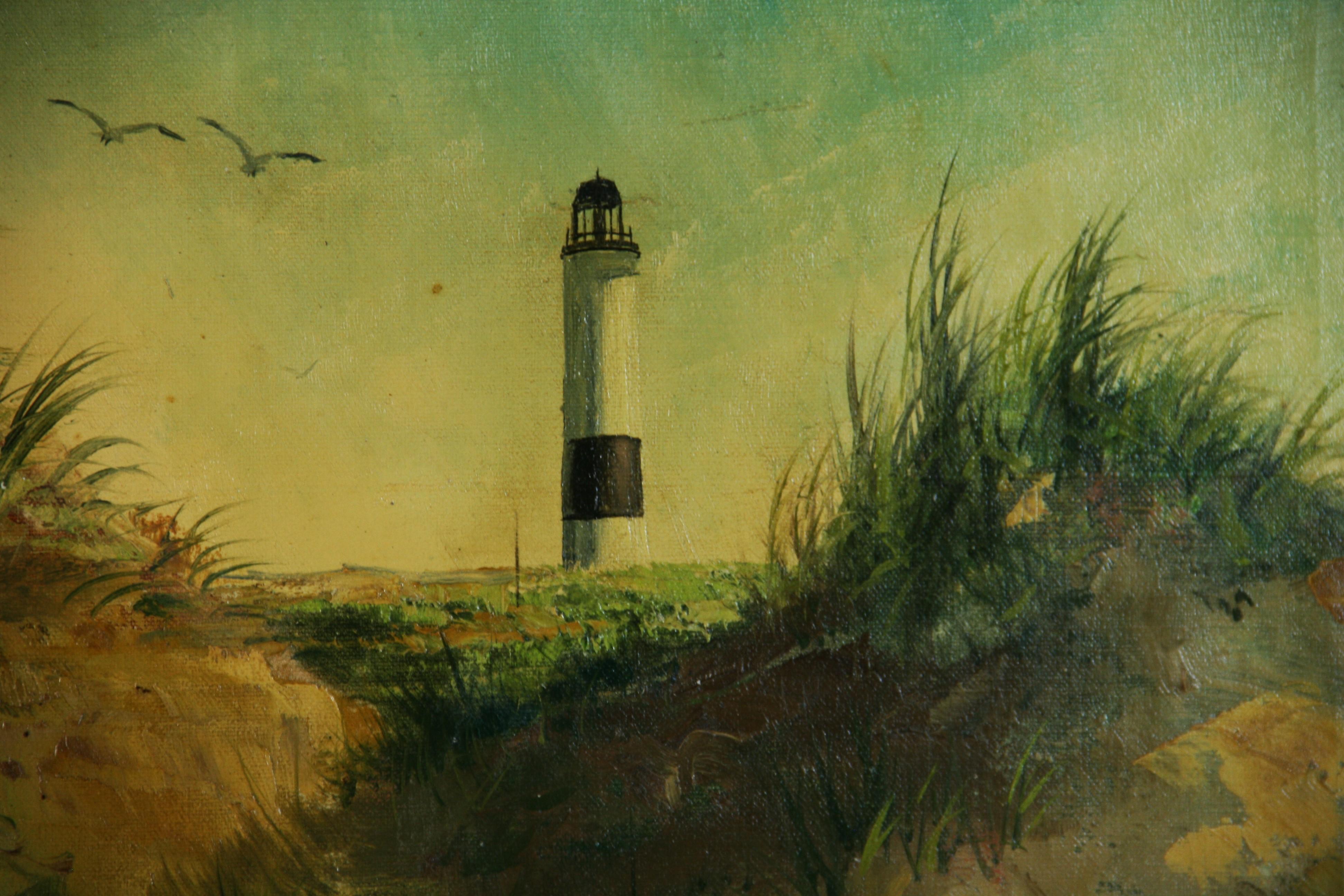 Vintage Impressionist Beach Sand Dunes Seascape For Sale 2