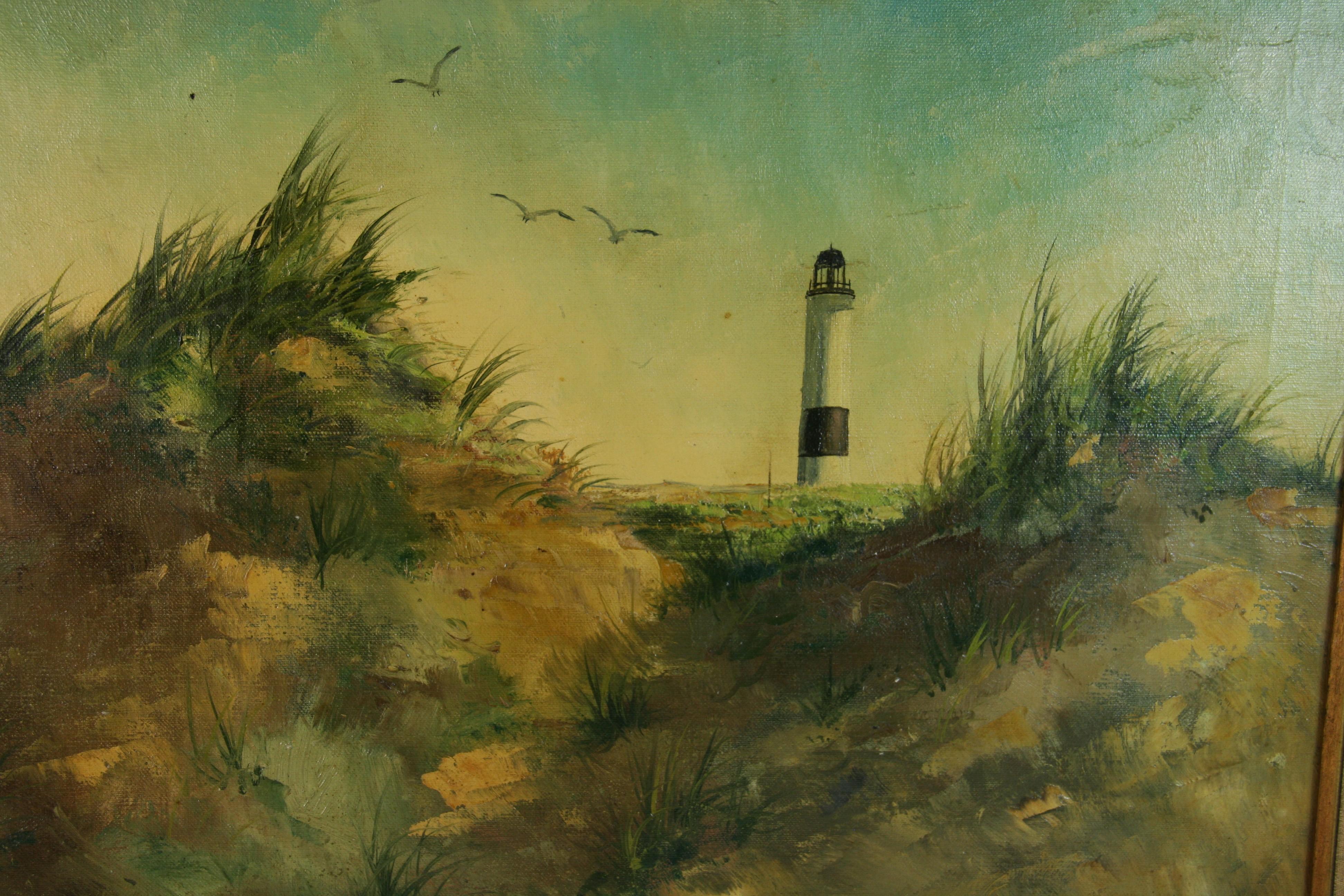 Vintage Impressionist Beach Sand Dunes Seascape For Sale 4
