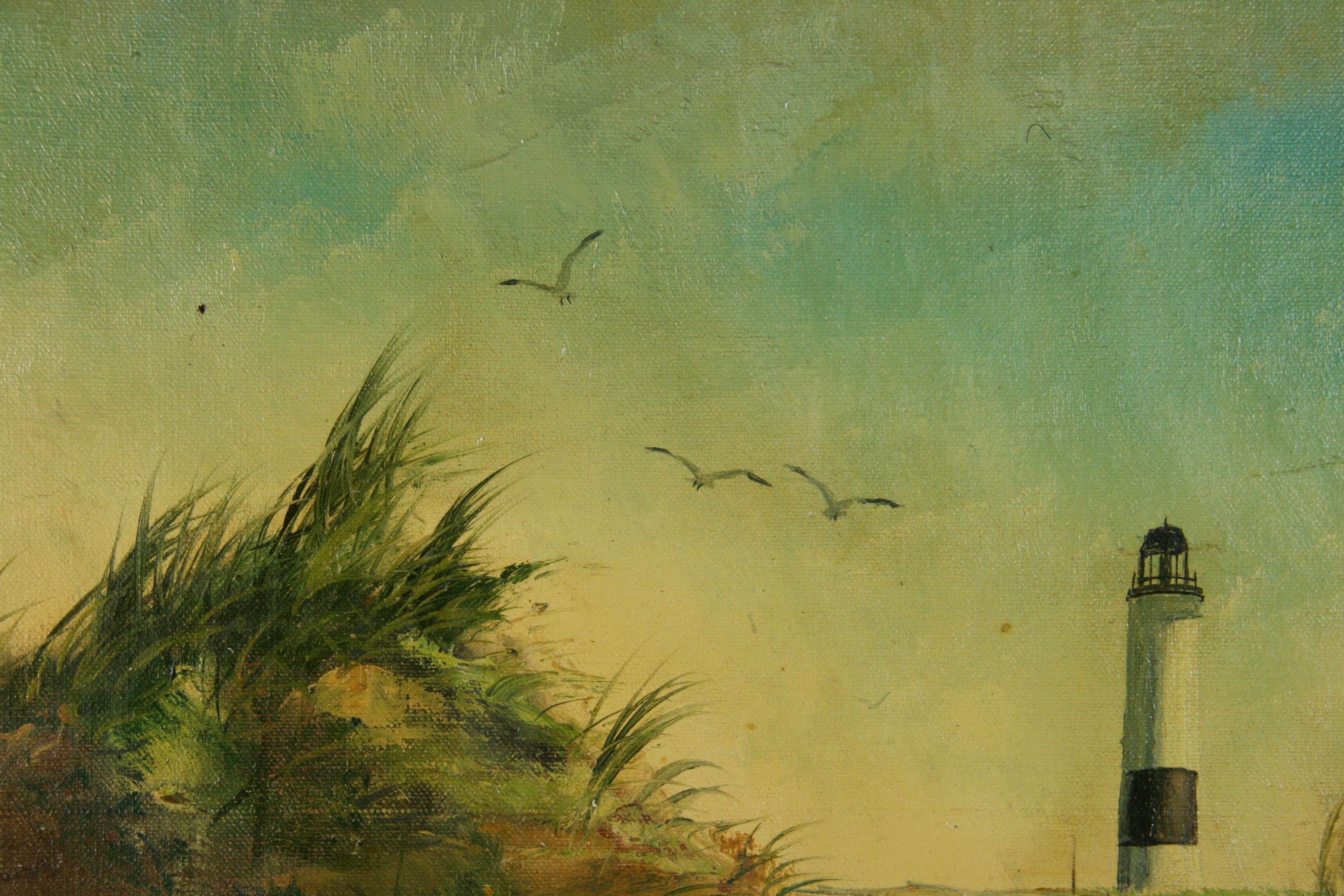 Vintage Impressionist Beach Sand Dunes Seascape For Sale 5