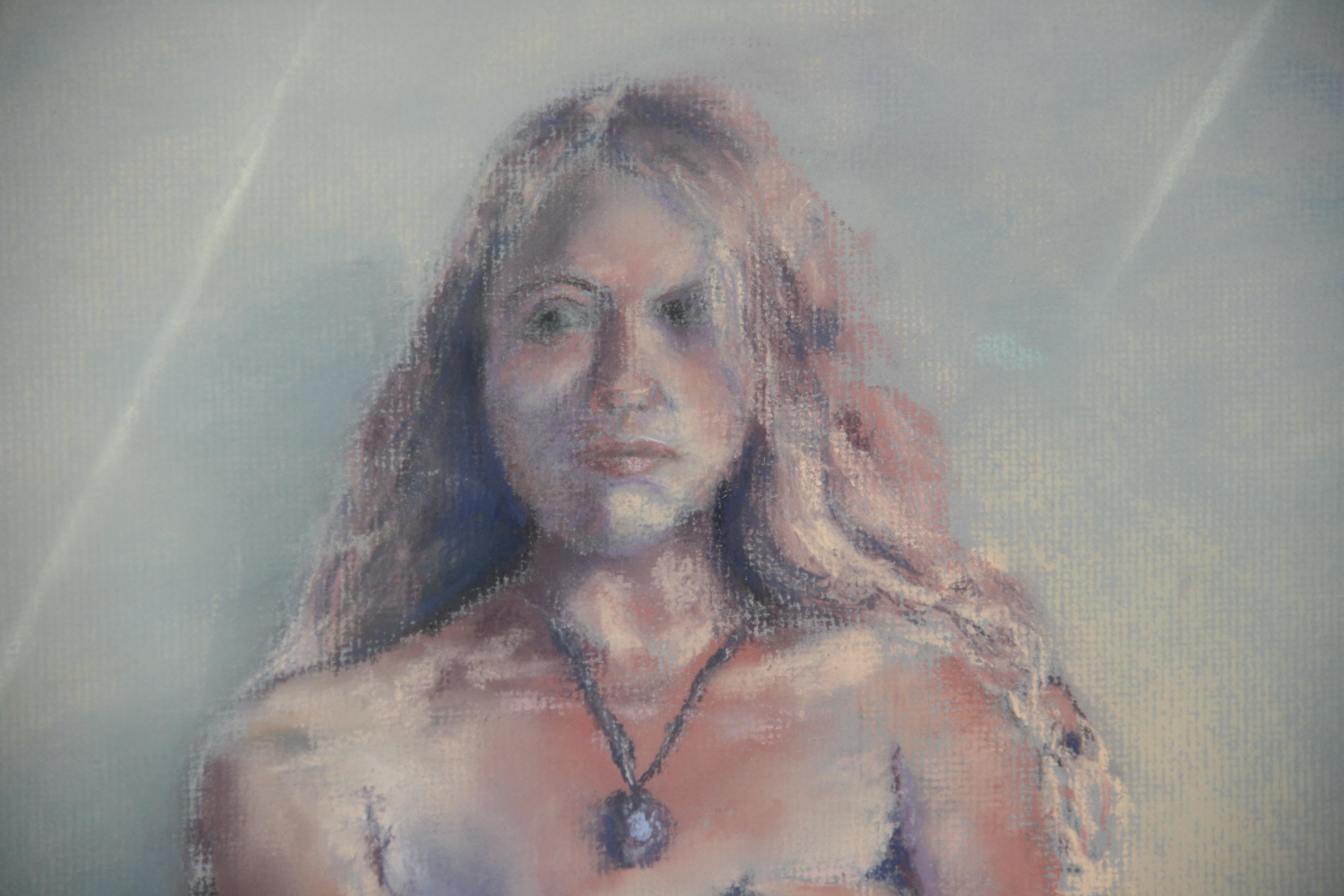 Vintage Impressionist Nude Oil Pastel by Kery Vickers For Sale 9