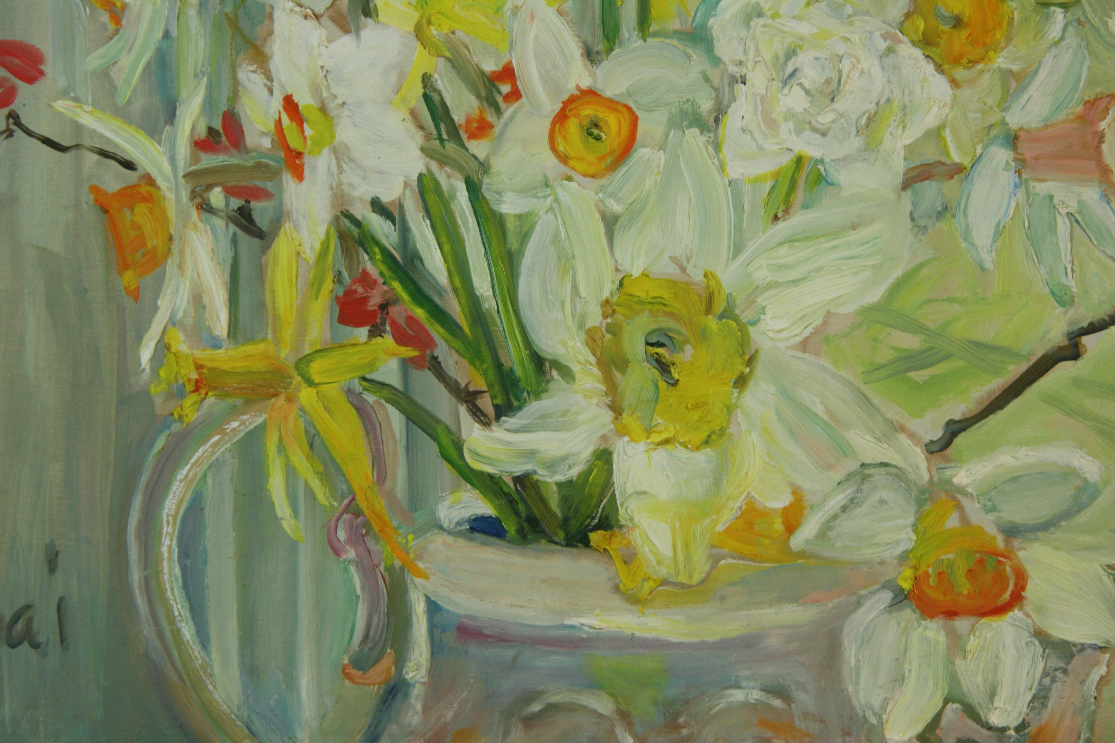Pittura a olio impressionista d'epoca 