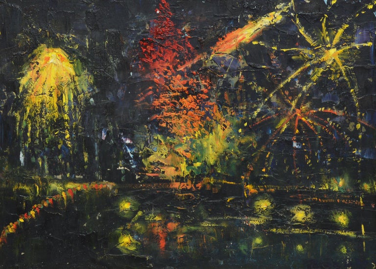 Unknown Vintage Impressionist Oil Painting of the New York 4th of