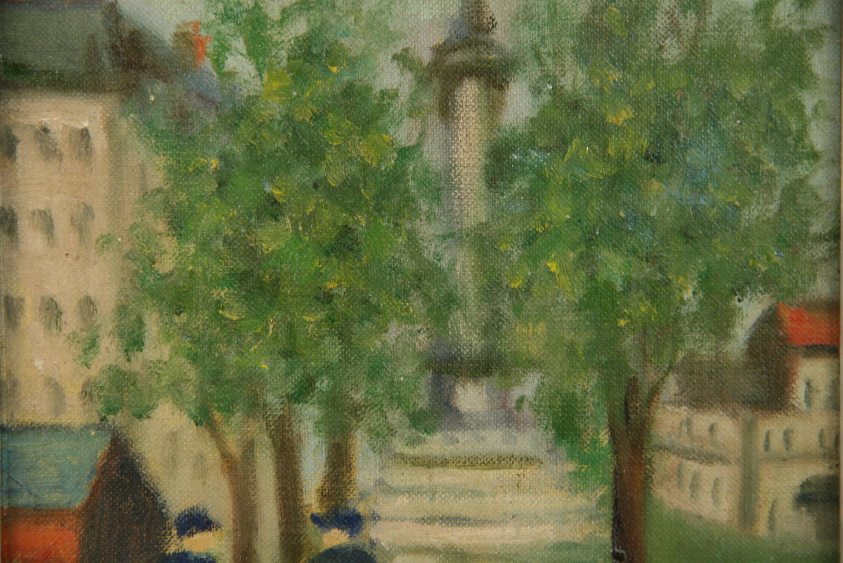 5-3256a  Figurative Landscape  in the Tuileries gardens in  Paris
Image size 7.5x9.5