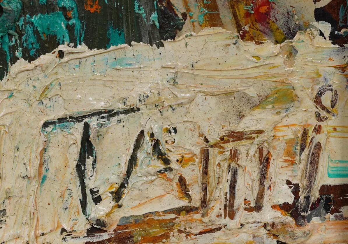 Quadro di ritratto impressionista d'epoca ben incorniciato Pittura ad olio del metà del secolo scorso - Portrait Painting Nero di Unknown