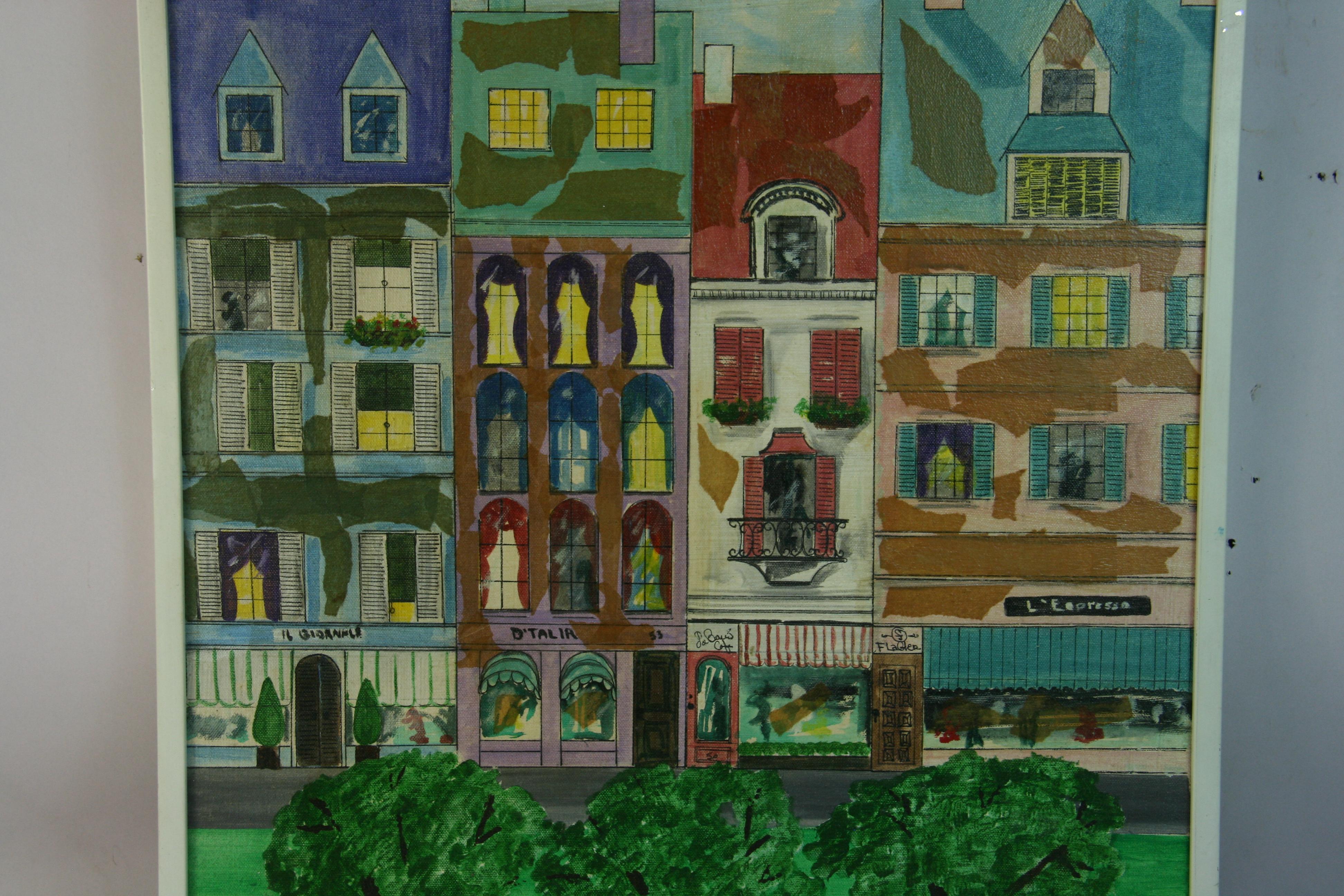 Vieux paysage urbain moderniste édouardien  Paysage de C.Salerno en vente 3