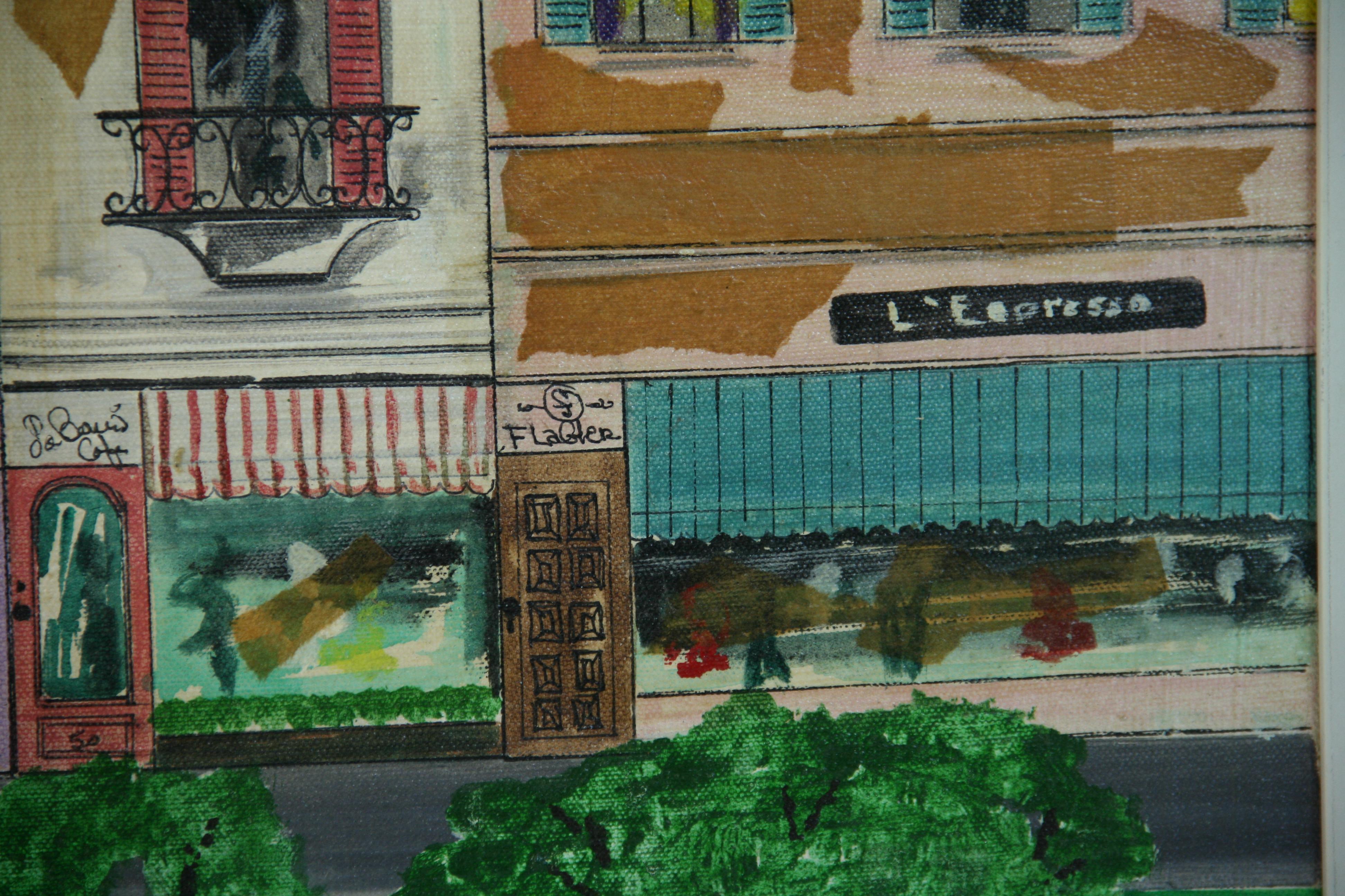 Vieux paysage urbain moderniste édouardien  Paysage de C.Salerno en vente 5