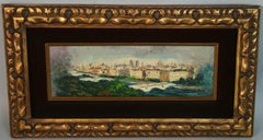 Peinture à l'huile italienne vintage de Florence, Italie, 1970