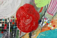 Vintage Italian Futurist Painting  "Garden Lost in Time" By P.Russo