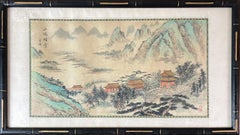 Vintage Japanese Landscape Painting on Silk