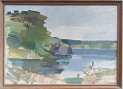 Vintage Landscape Framed Oil Painting Swedish Art - Gentil