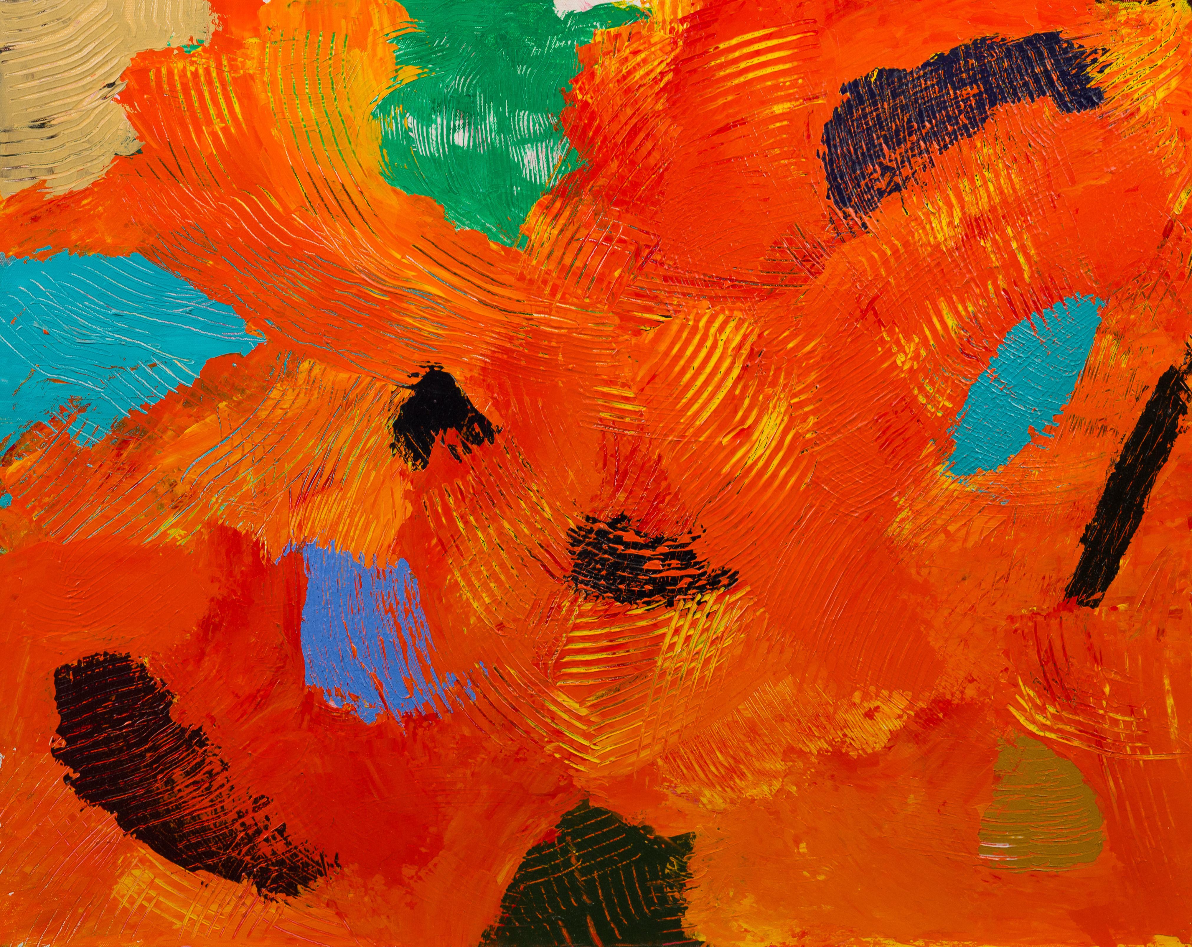 Vintage Mid Century Abstract Expressionist Textural Original Oil Painting 1