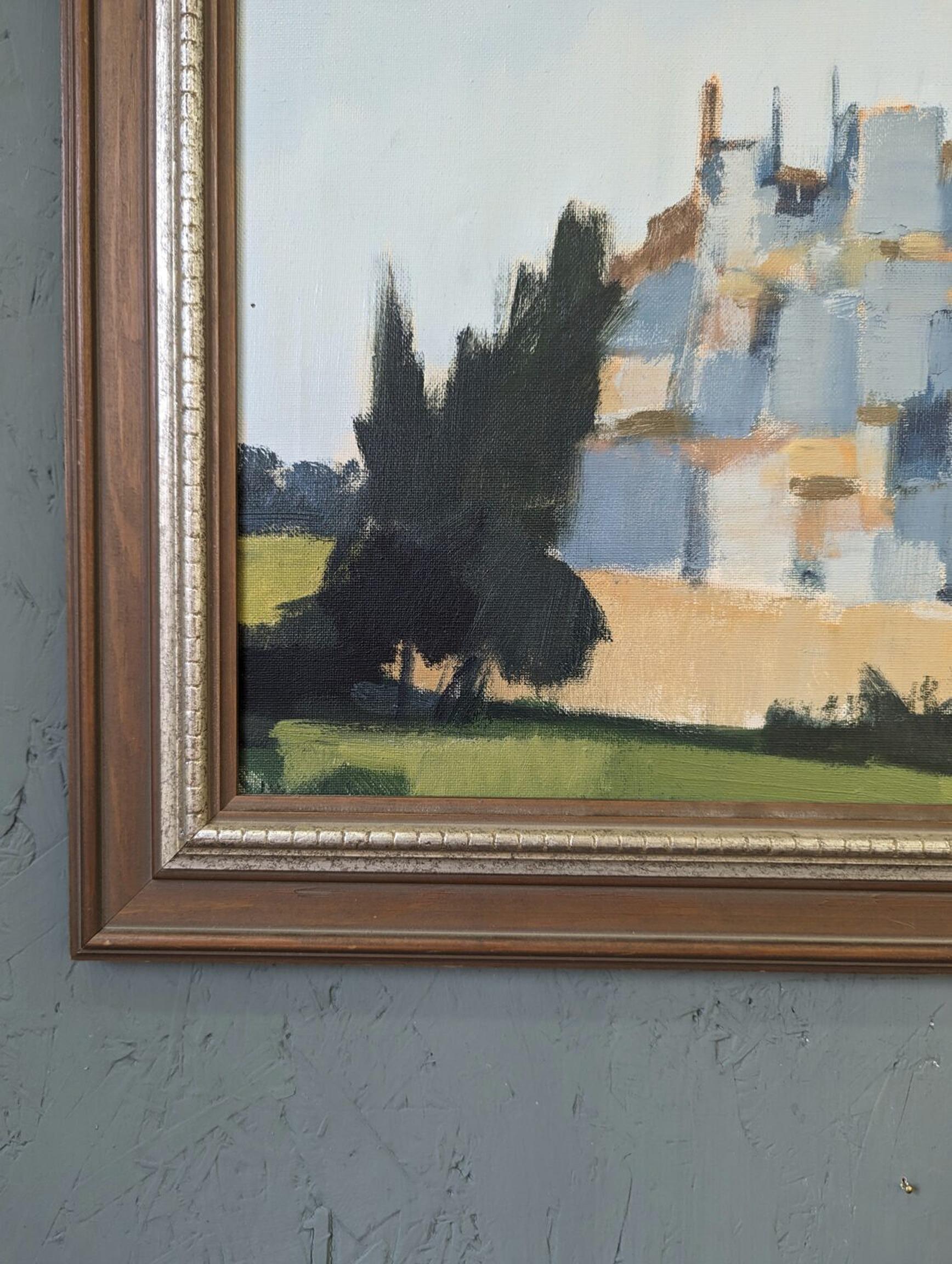 Vintage Mid-Century Cityscape Street Scene Framed Oil Painting - City Stroll For Sale 5