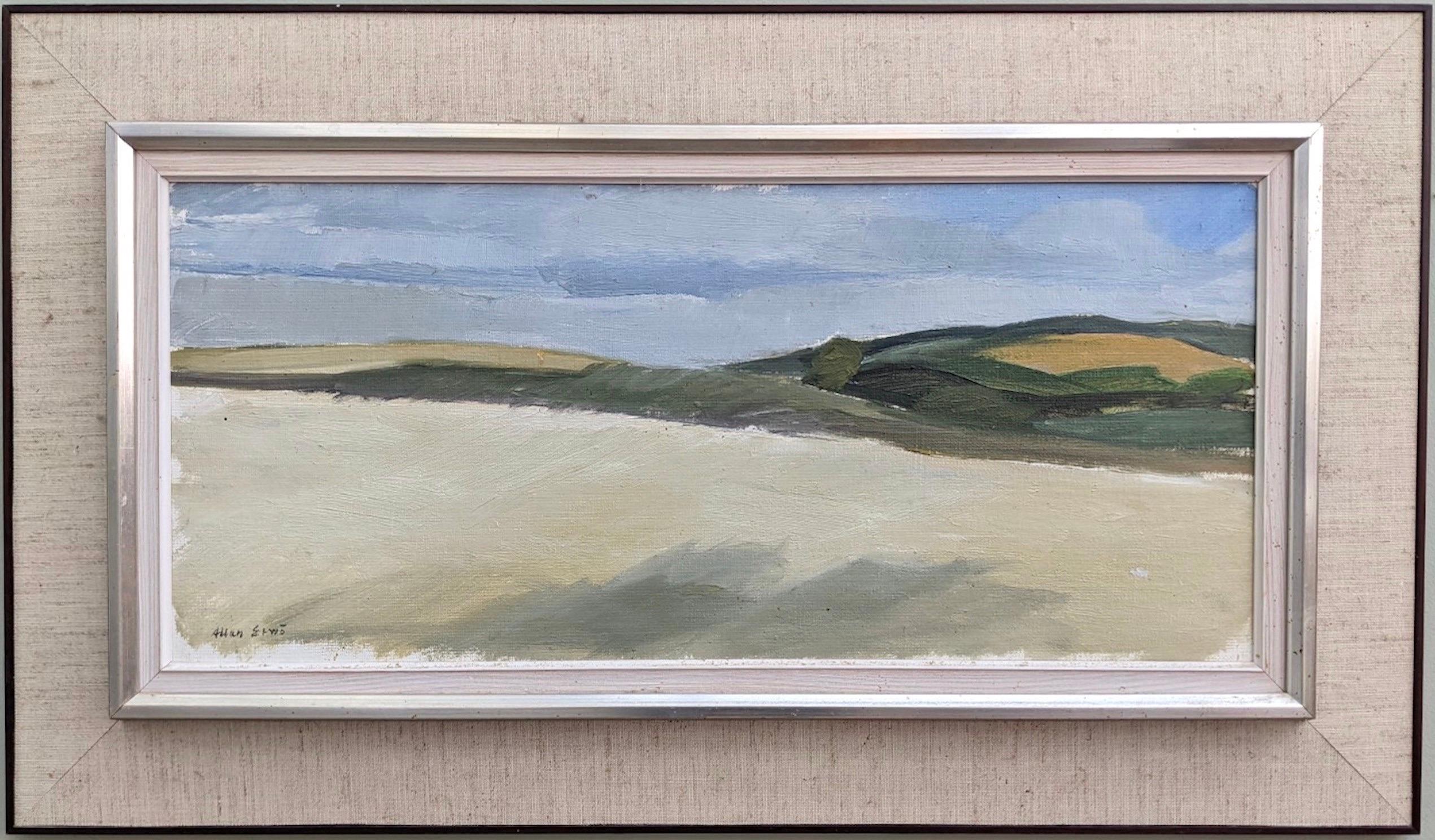 Unknown Landscape Painting - Vintage Mid-Century Framed Oil Painting Swedish Art Landscape - Panorama 