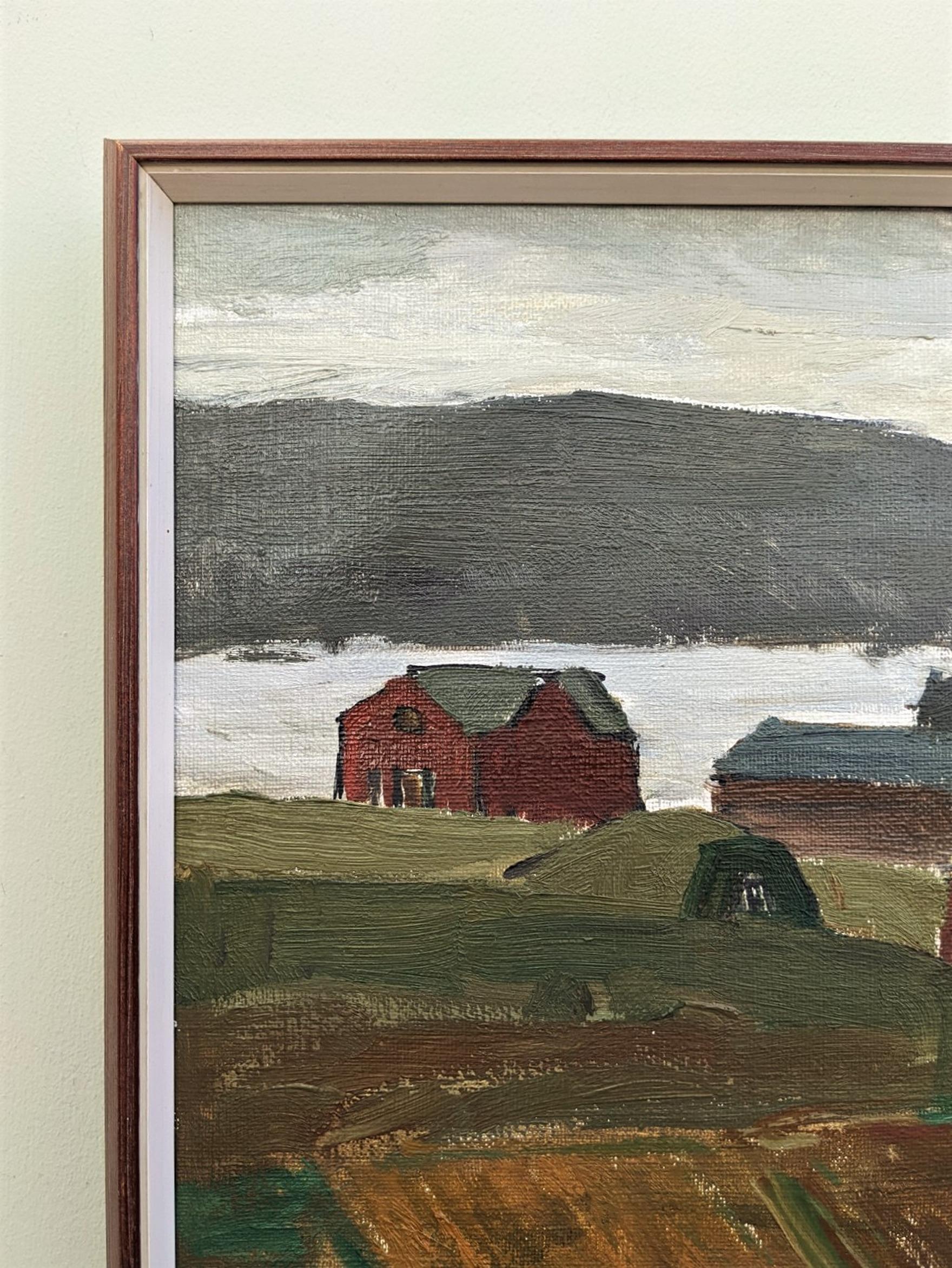 Vintage Mid-Century Landscape Framed Oil Painting - Quiet Country 6