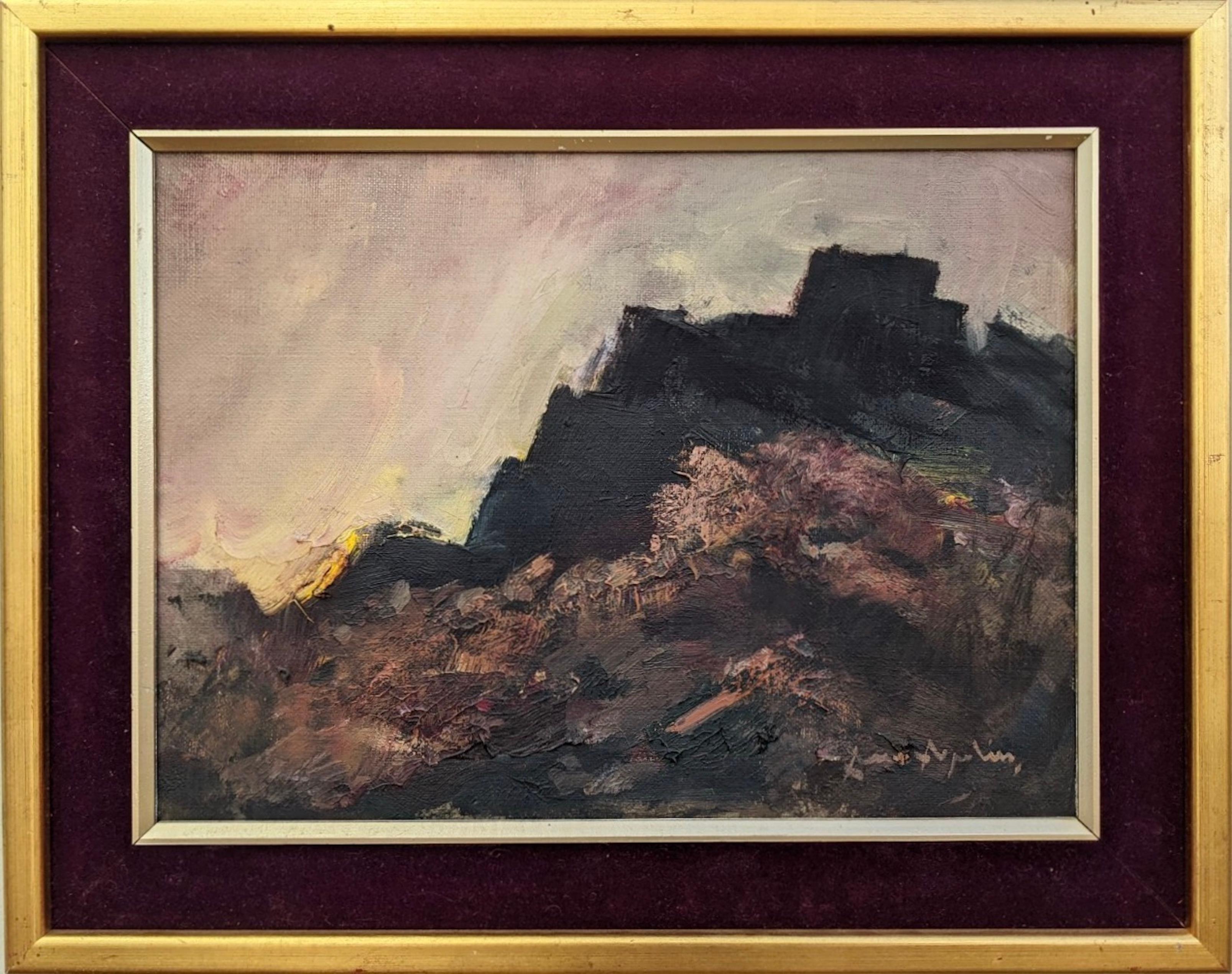 Unknown Landscape Painting - Vintage Mid Century Landscape Framed Swedish Oil Painting - Break of Day