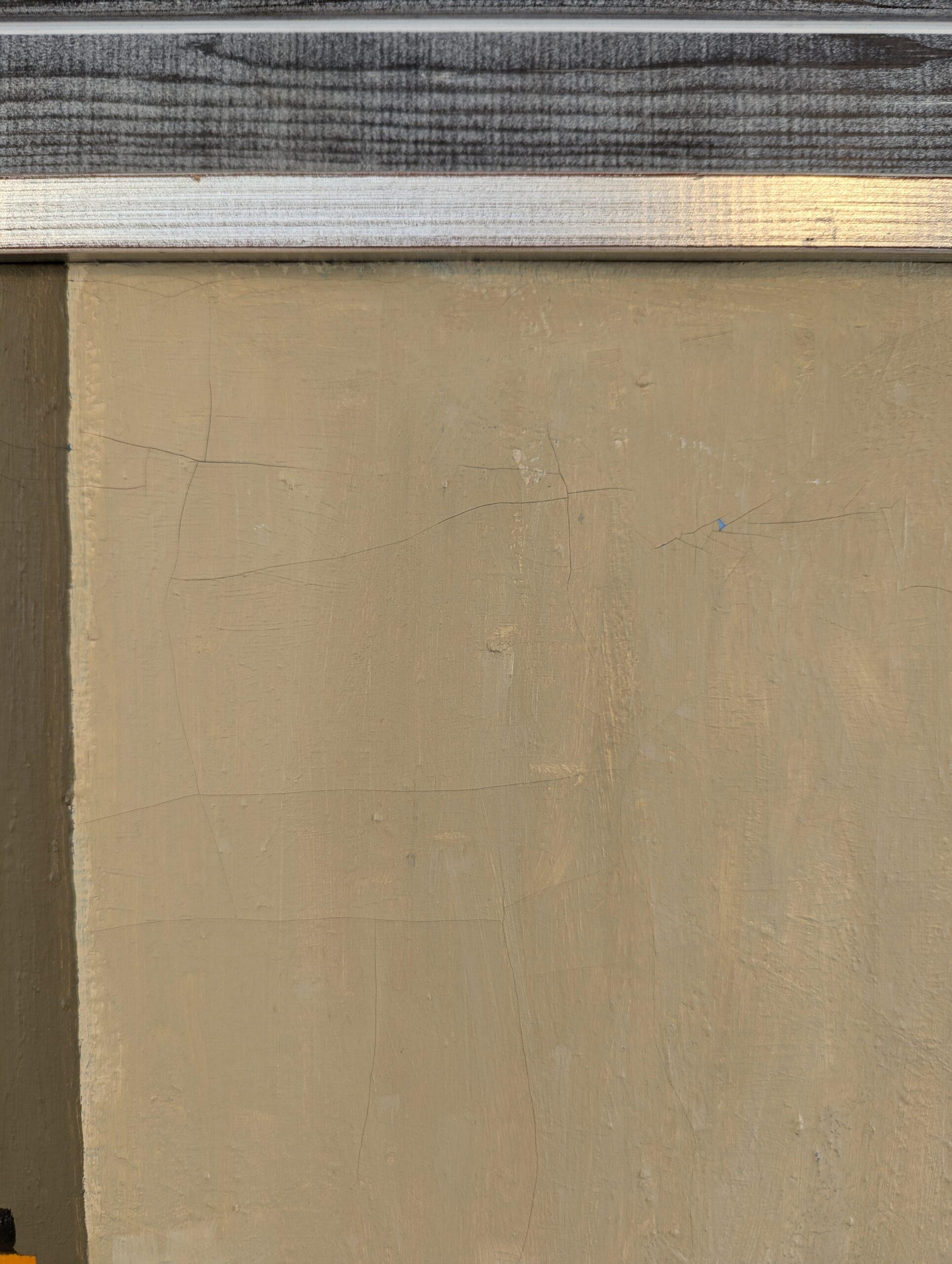 Pittura ad olio astratta di paesaggio urbano Vintage Mid-Century Modern - Città geometrica in vendita 5