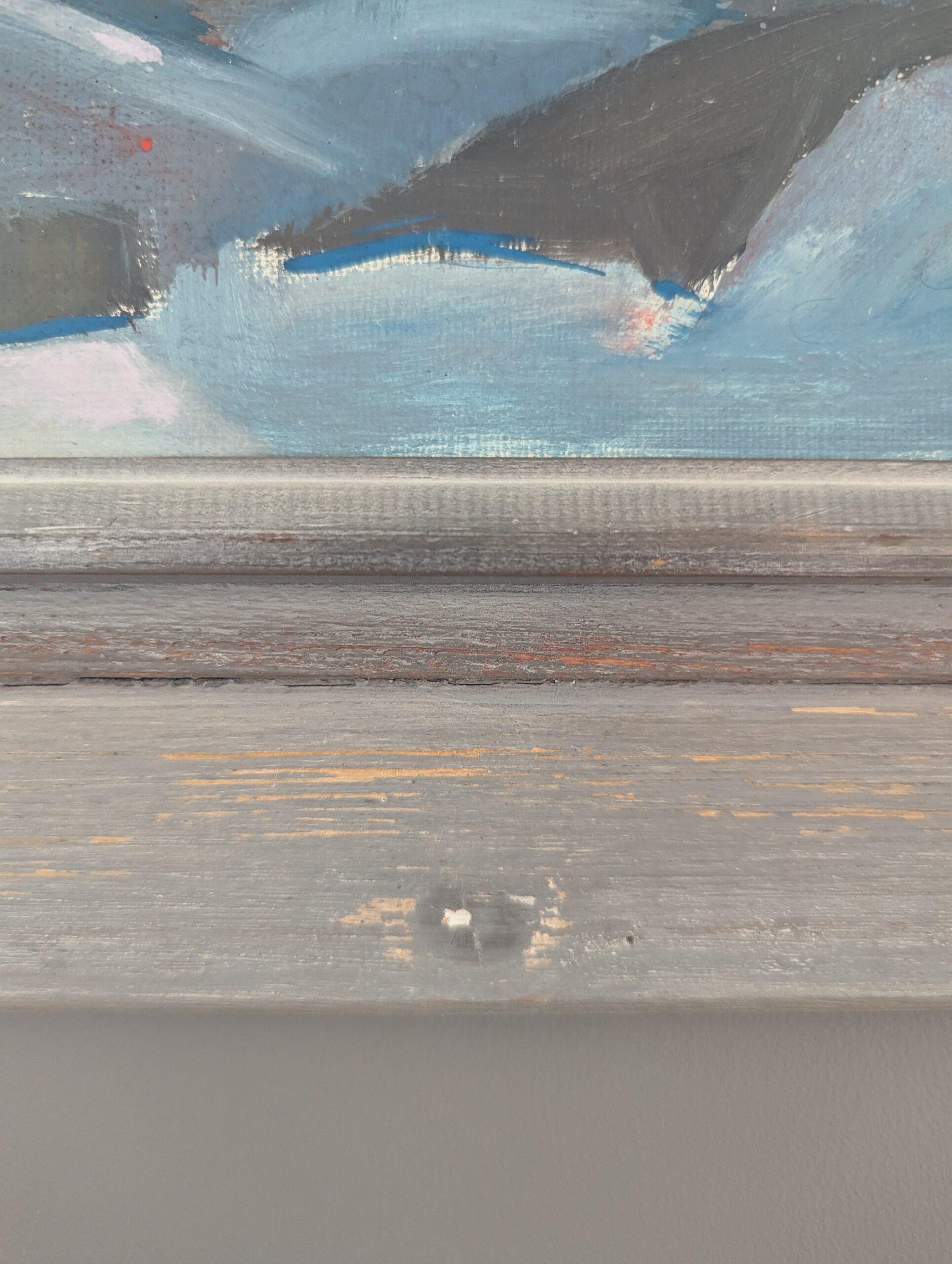 Vintage Mid Century Modern Abstract Coastal Landscape Oil Painting - Moonlit Sea For Sale 5