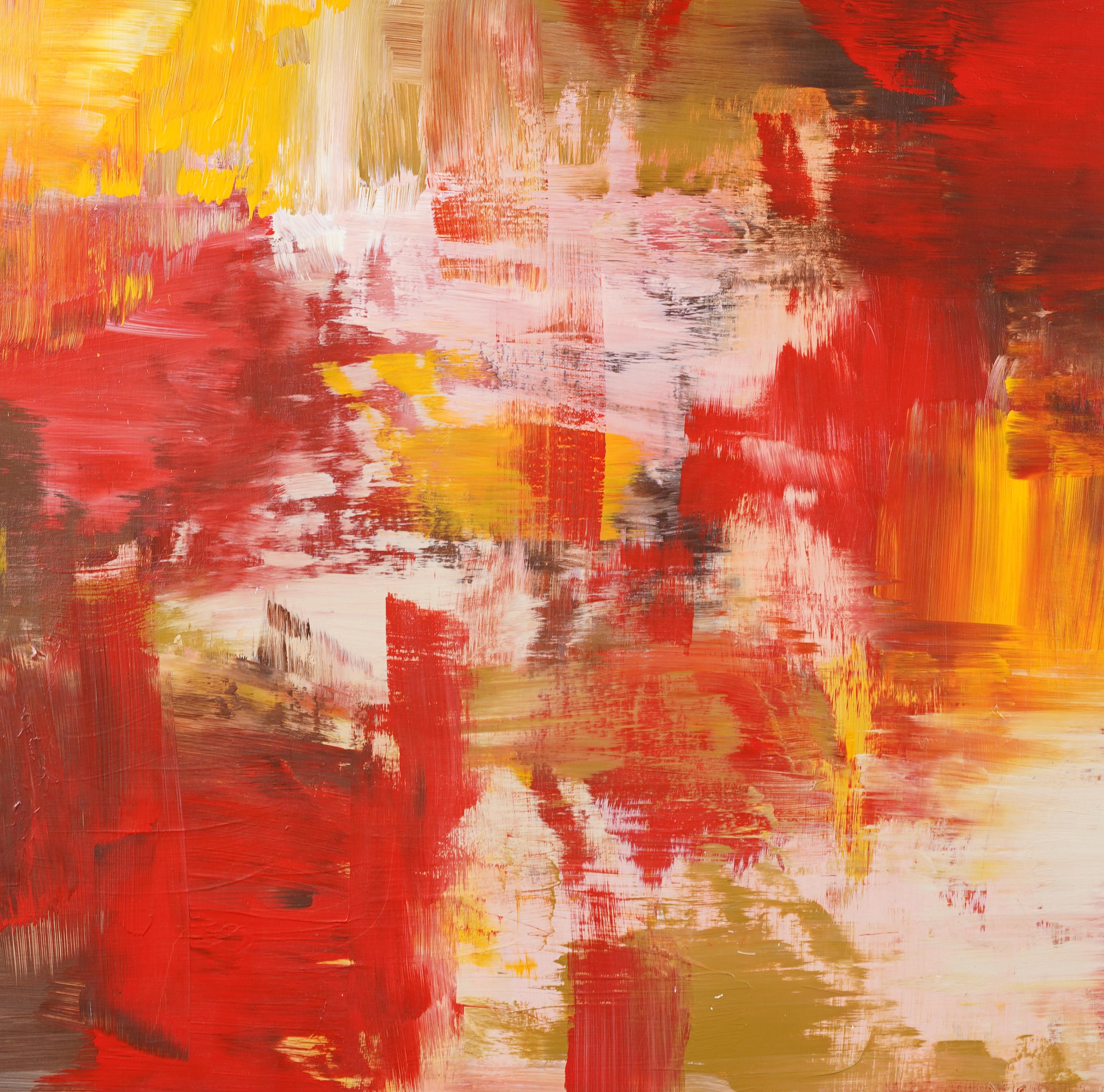 Vintage Mid Century Modern Abstract Expressionist Pittura ad olio incorniciata di grandi dimensioni in vendita 1
