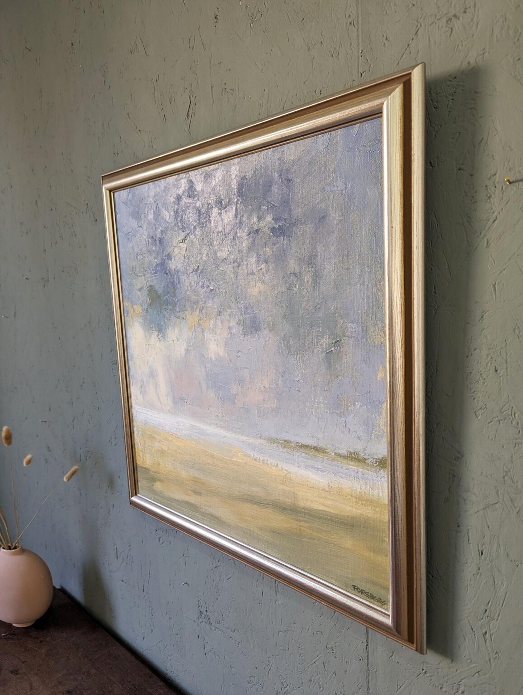 Pintura al óleo abstracta de mediados de siglo enmarcada - Ethereal 1