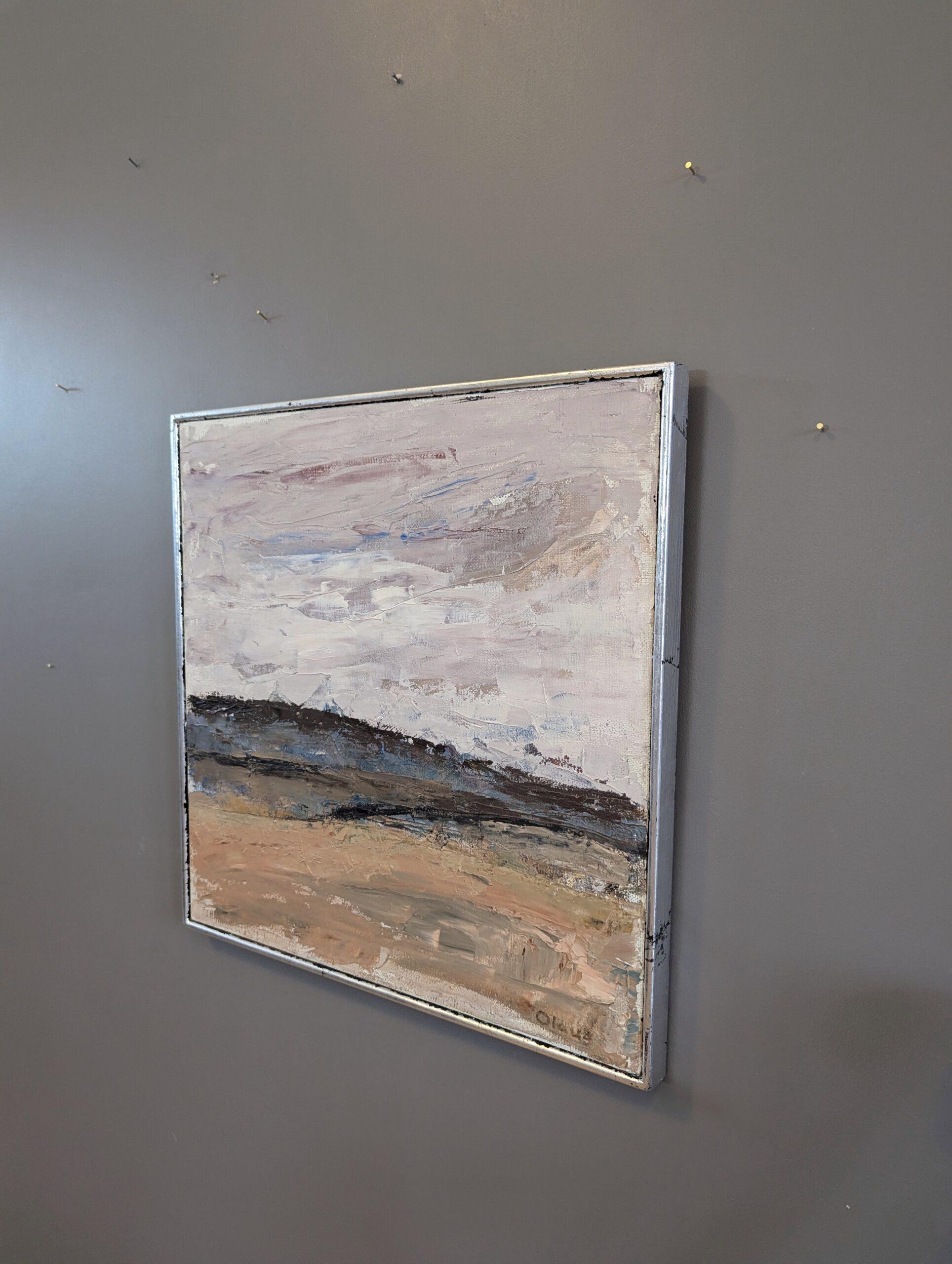 Pintura al óleo original Vintage Mid-Century Modern Abstract Landscape - Grounded 2