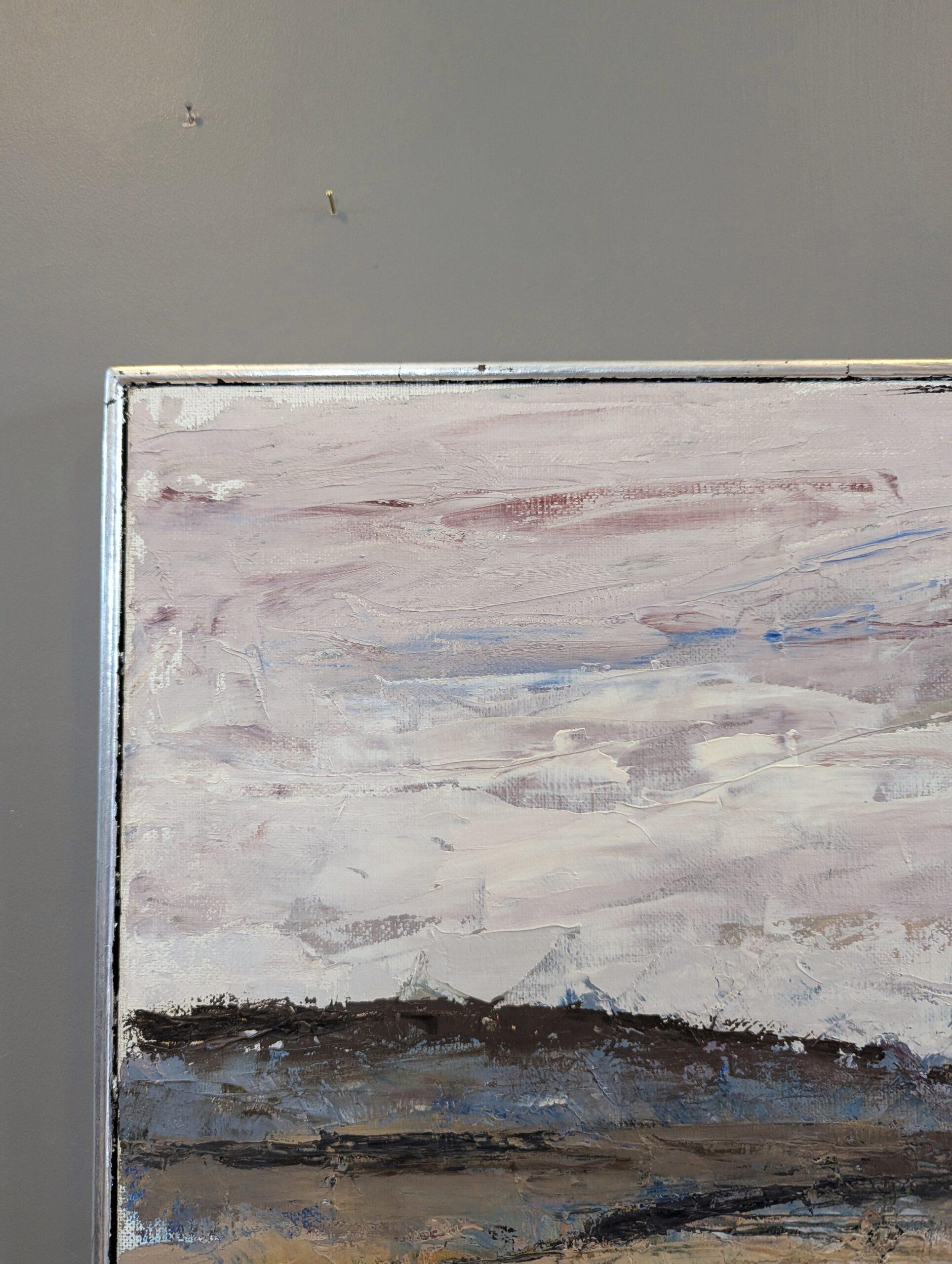 Pintura al óleo original Vintage Mid-Century Modern Abstract Landscape - Grounded 3