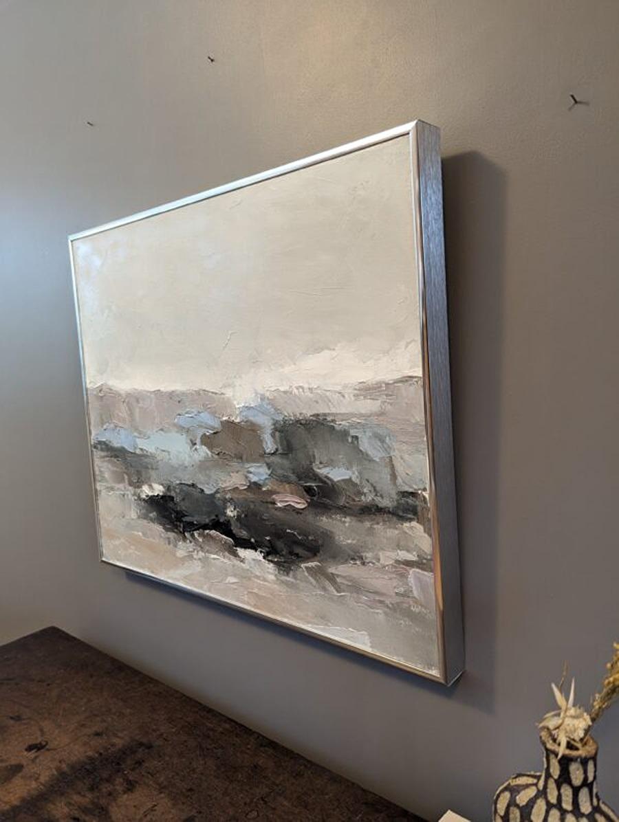 Vintage Mid-Century Modern Abstract Seascape Oil Painting - Ephemeral Shores 3