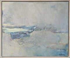 Vintage Mid Century Modern Abstract Seascape Oil Painting - Ethereal Sea