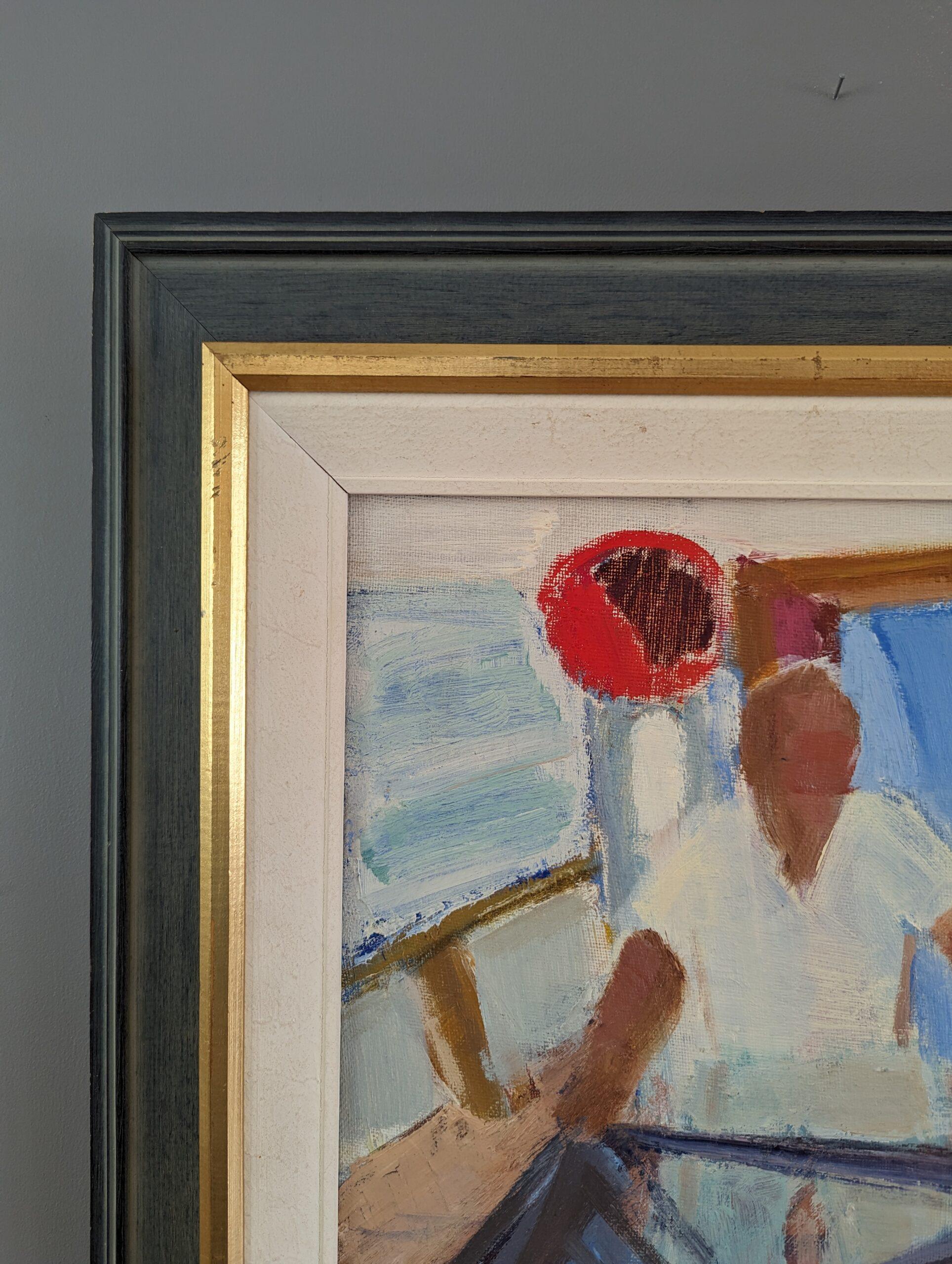 Peinture à l'huile expressionniste moderne du milieu du siècle dernier - Sea Catch en vente 1
