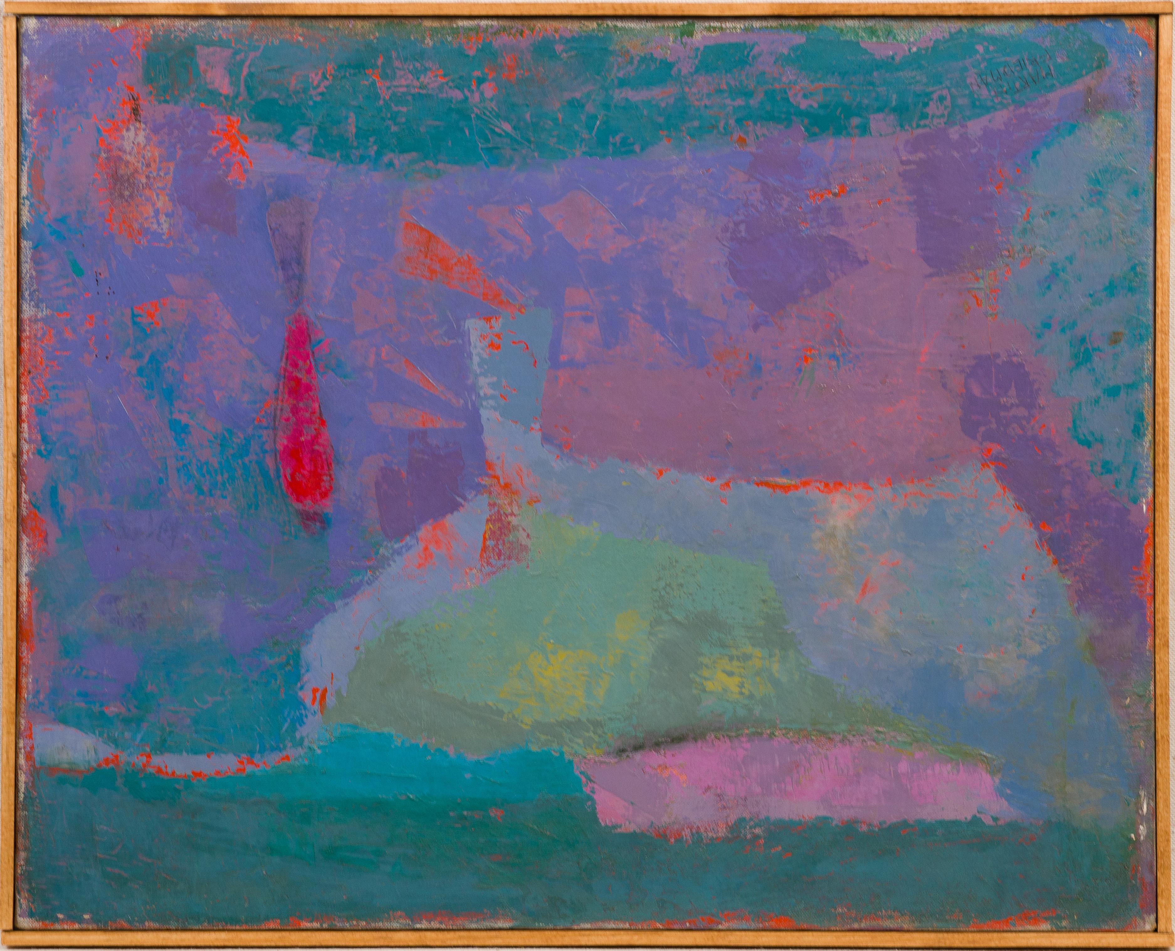 Peinture à l'huile abstraite fauviste moderne du milieu du siècle dernier - Painting de Unknown