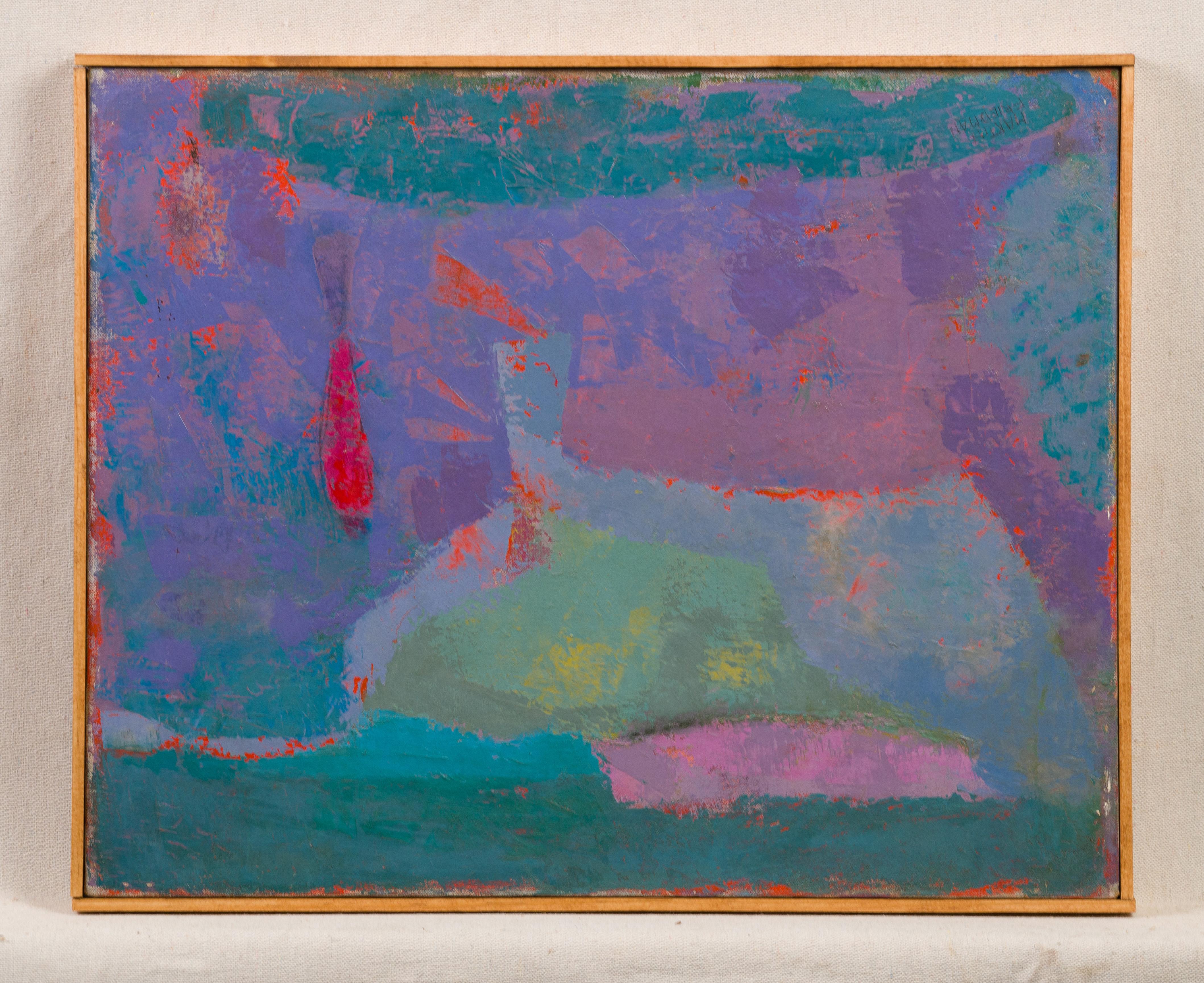 Peinture à l'huile abstraite fauviste moderne du milieu du siècle dernier - Moderne Painting par Unknown