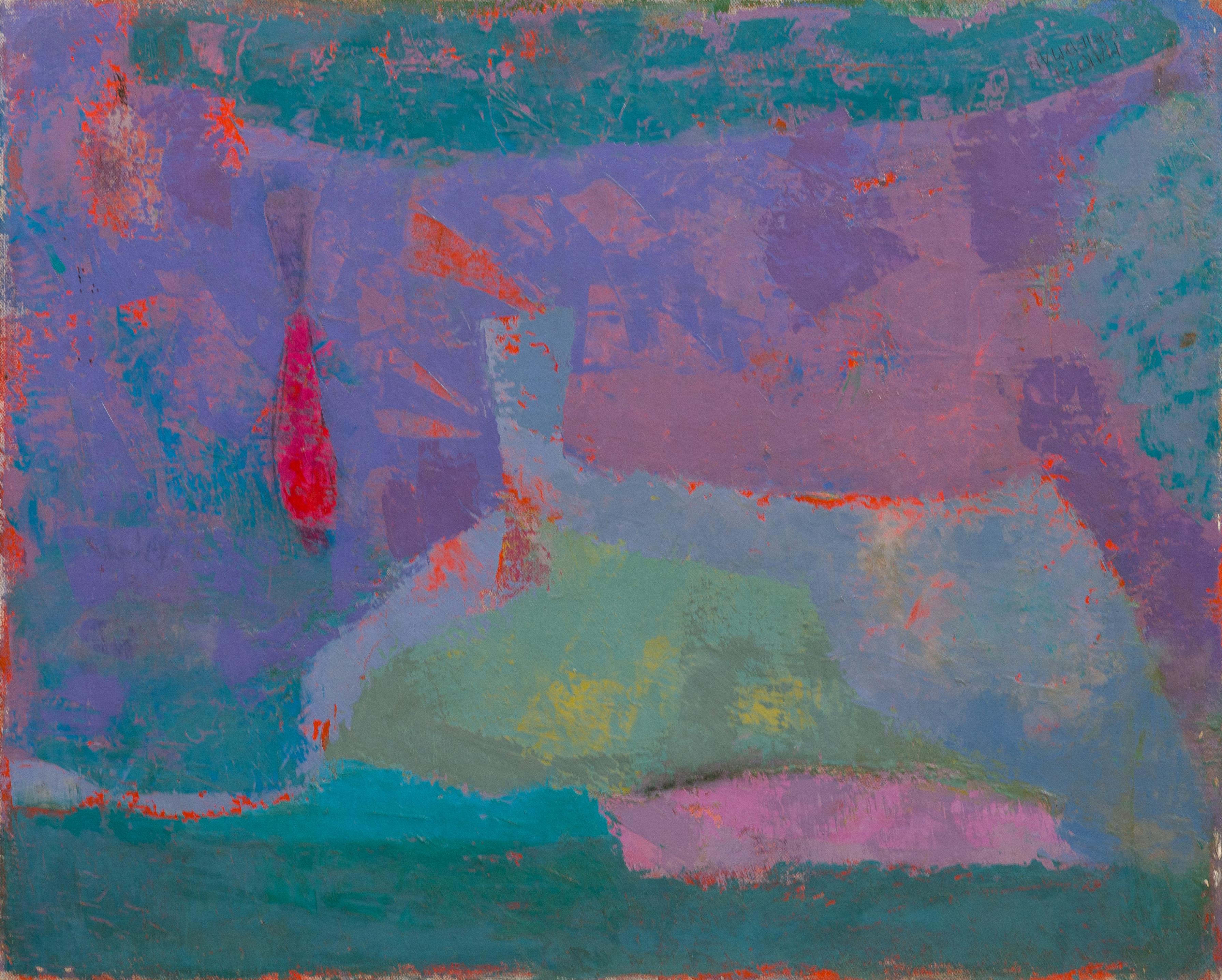 Entrez dans le monde envoûtant de l'art moderne du milieu du siècle avec cette exceptionnelle peinture à l'huile de paysage abstrait fauve vintage. V�éritable joyau de son époque, cette pièce incarne l'esprit de rébellion et d'innovation artistique